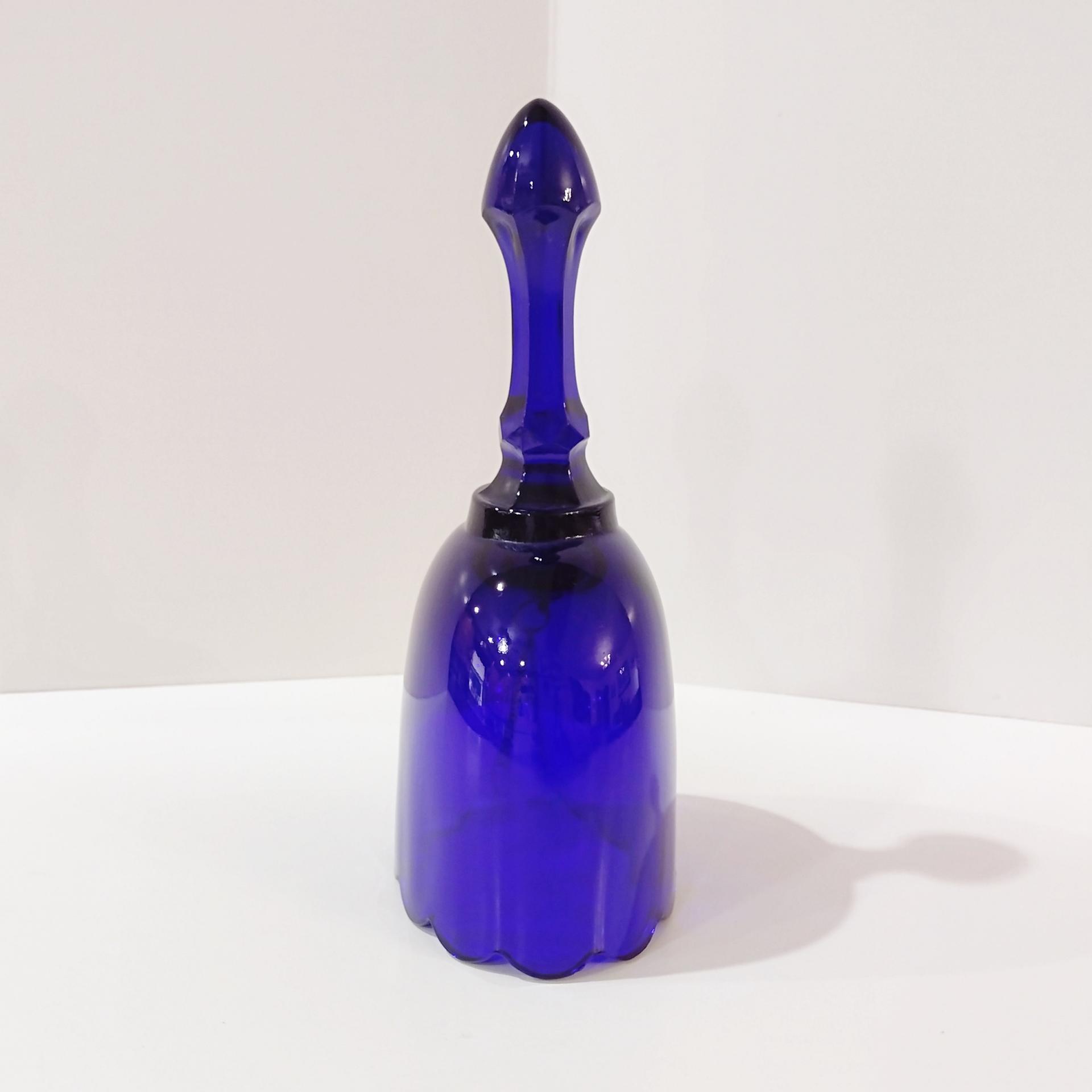 Vintage Cobalt Blue Oval Fenton Bell, Solid Blue Fenton Bell