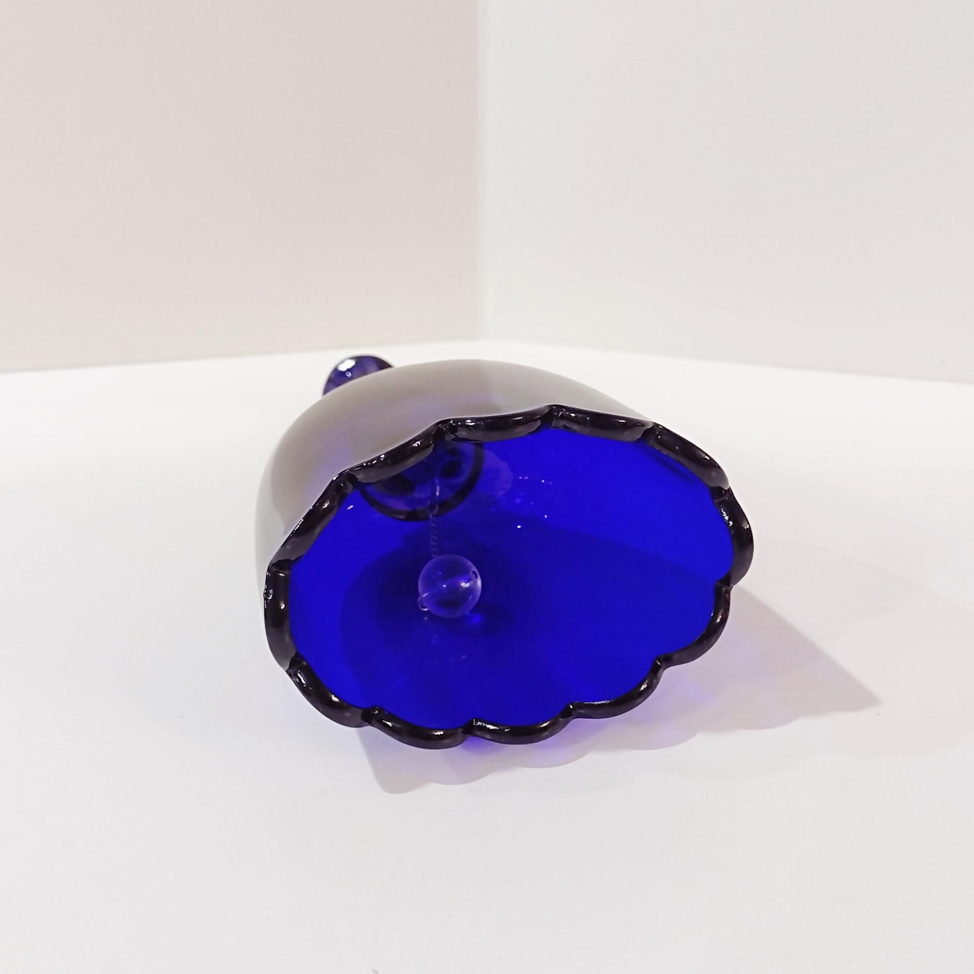 Vintage Cobalt Blue Oval Fenton Bell, Solid Blue Fenton Bell