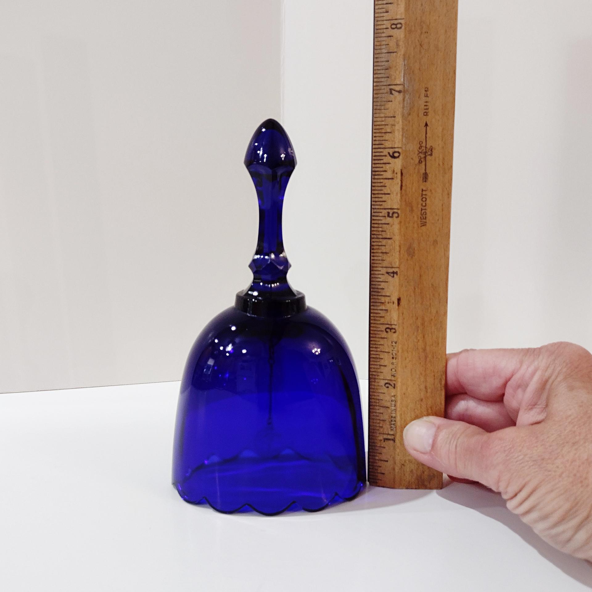 Vintage Cobalt Blue Oval Fenton Bell, Solid Blue Fenton Bell