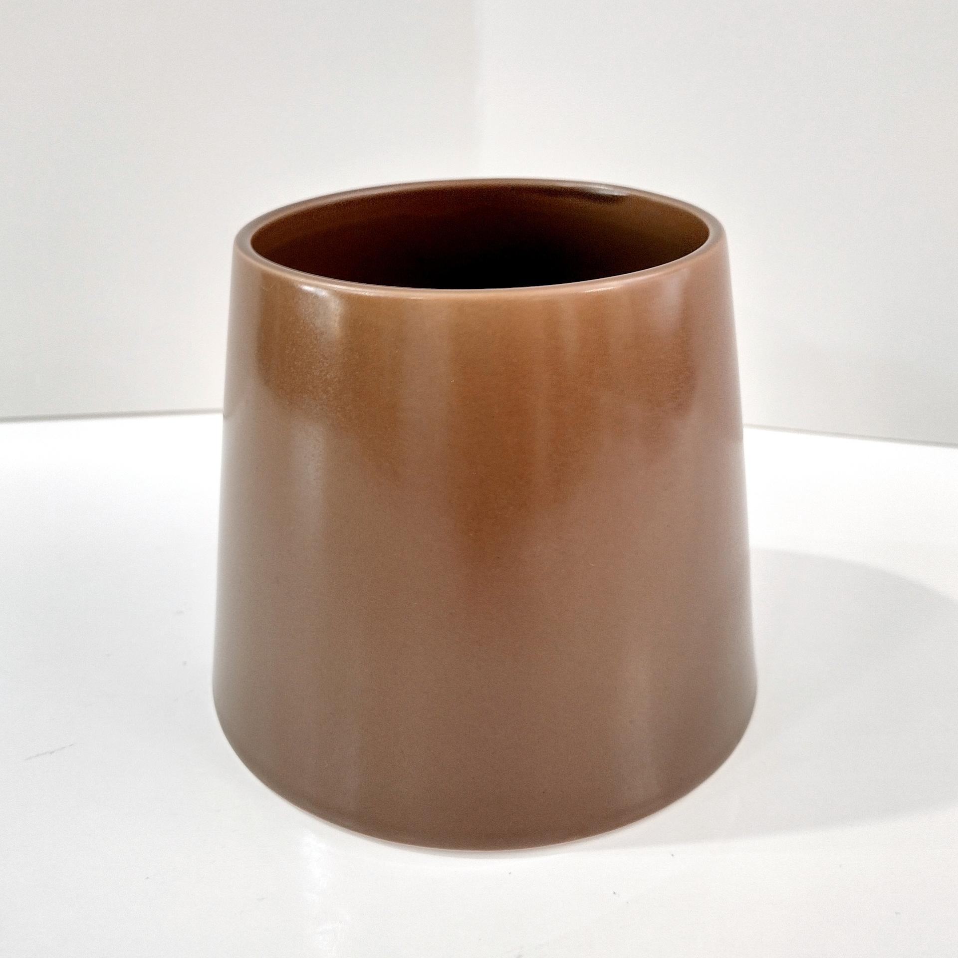 Vintage Fern Leaf Copper Brown Jar Candle Topper Ceramic Shade