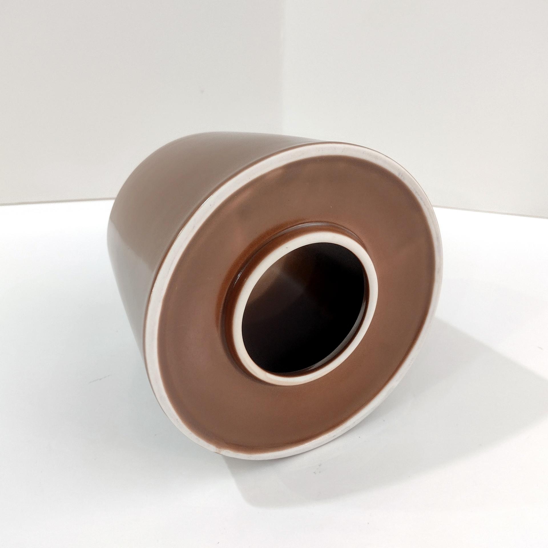 Vintage Fern Leaf Copper Brown Jar Candle Topper Ceramic Shade