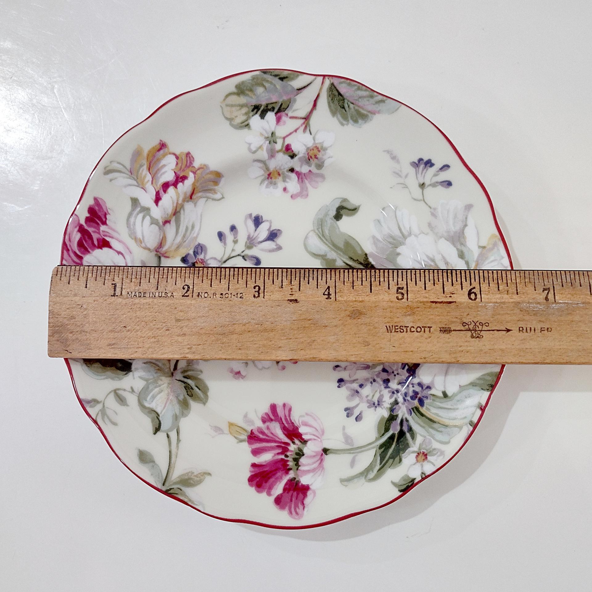 Vintage 222 Fifth Gisela Floral Appetizer Plates, Set of 2