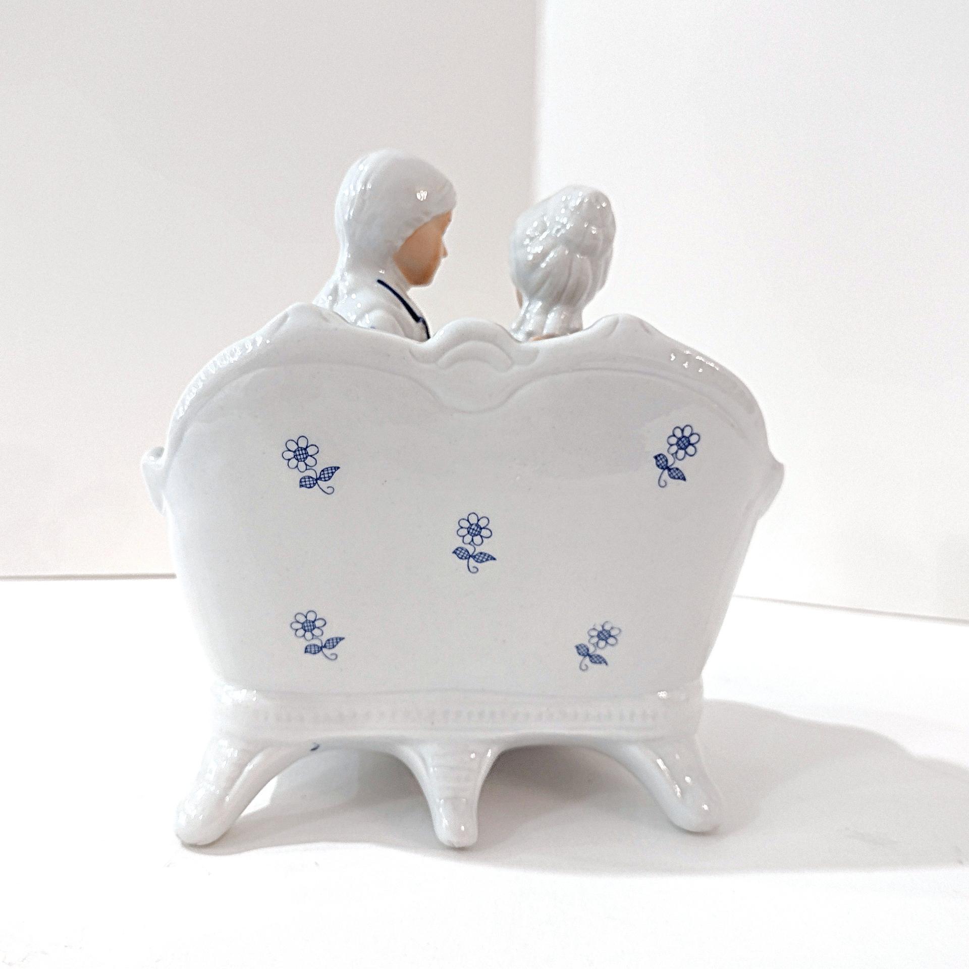 Vintage Victorian Courting Couple Porcelain Figurine, Wedding Anniversary Gift