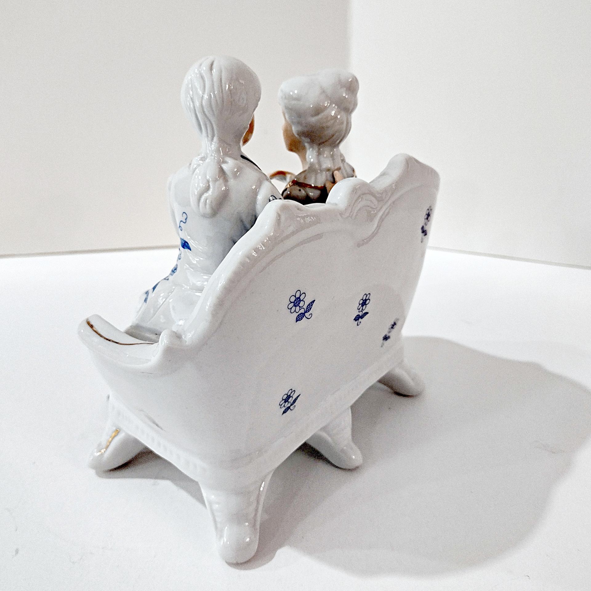 Vintage Victorian Courting Couple Porcelain Figurine, Wedding Anniversary Gift