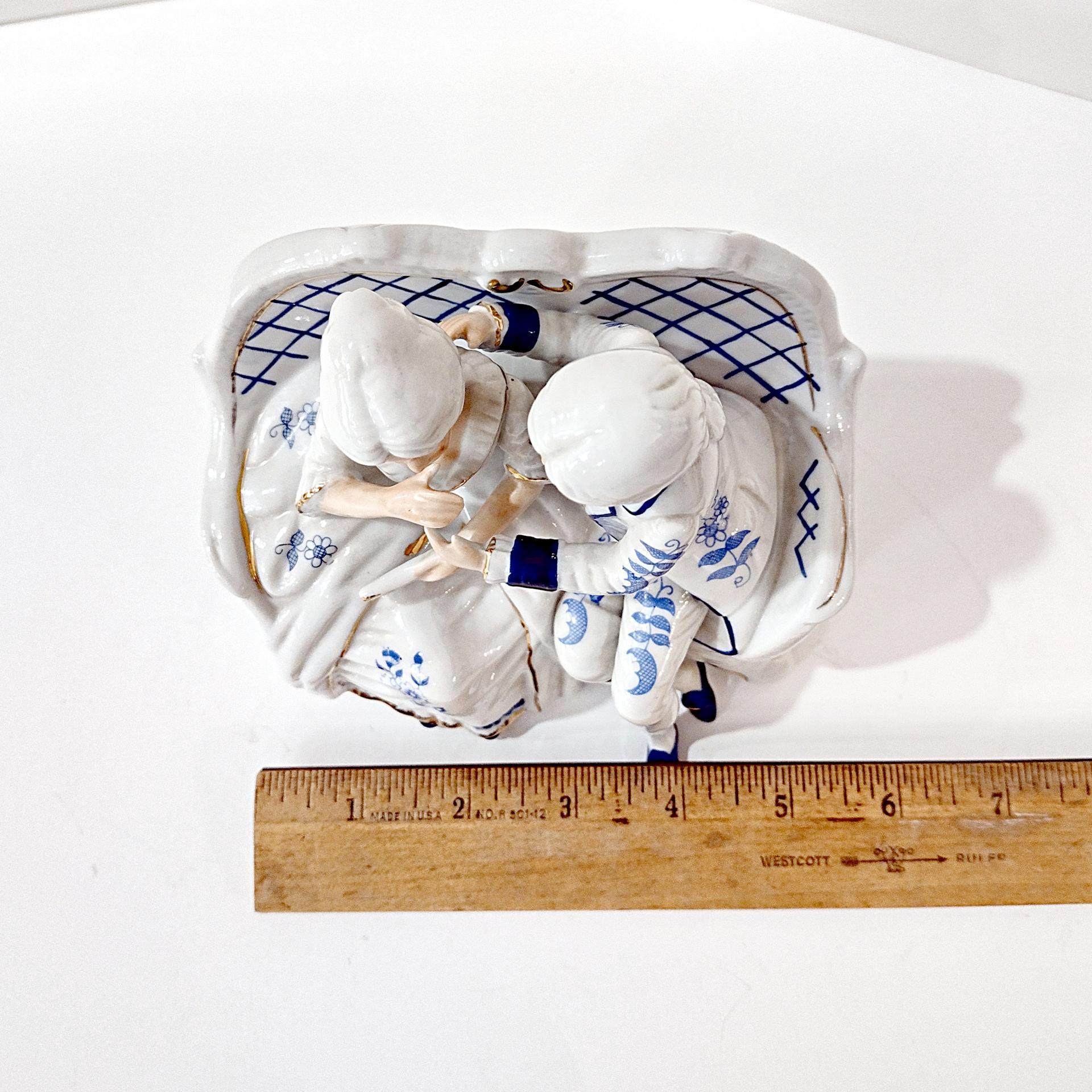 Vintage Victorian Courting Couple Porcelain Figurine, Wedding Anniversary Gift