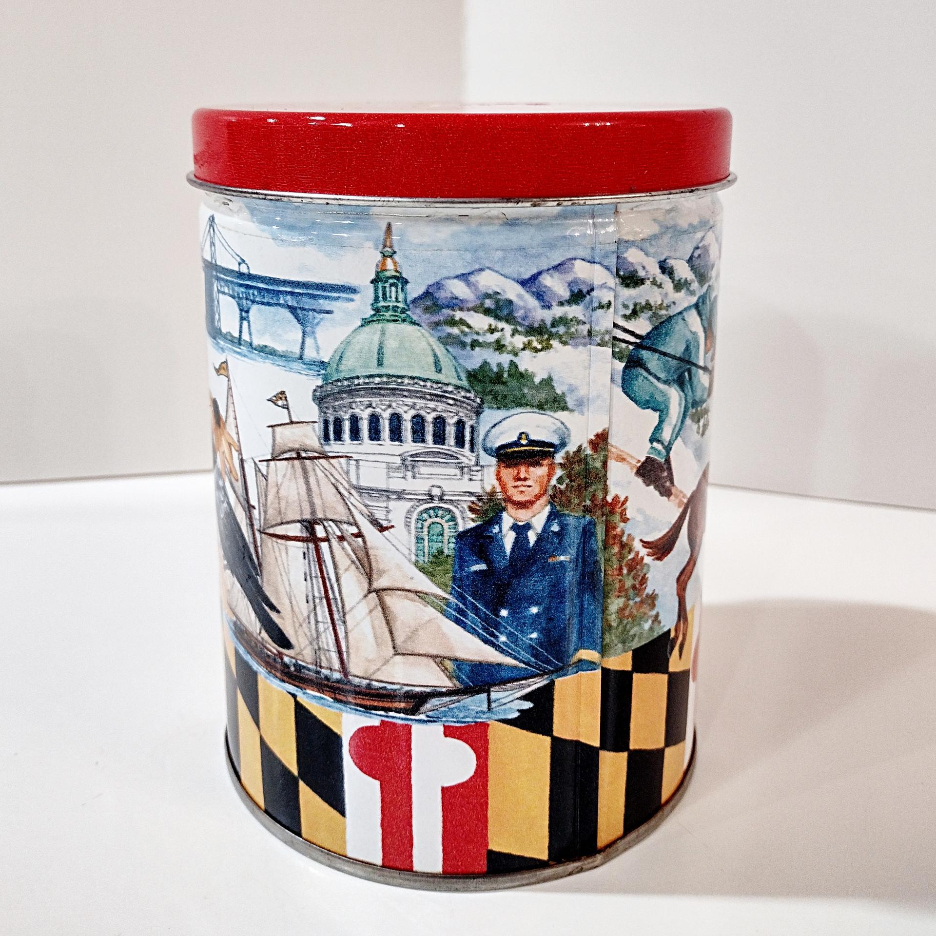 Vintage Fishers Popcorn Maryland Themed Tin, Maryland Lover Gift