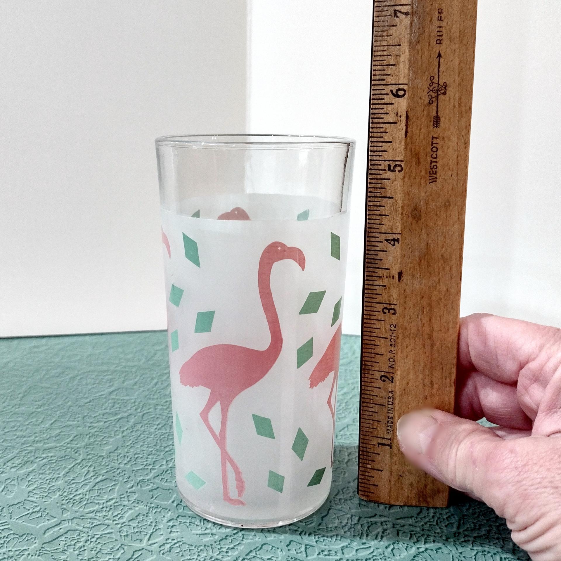 Vintage Flamingo Tom Collins Highball Glasses, Set of Two