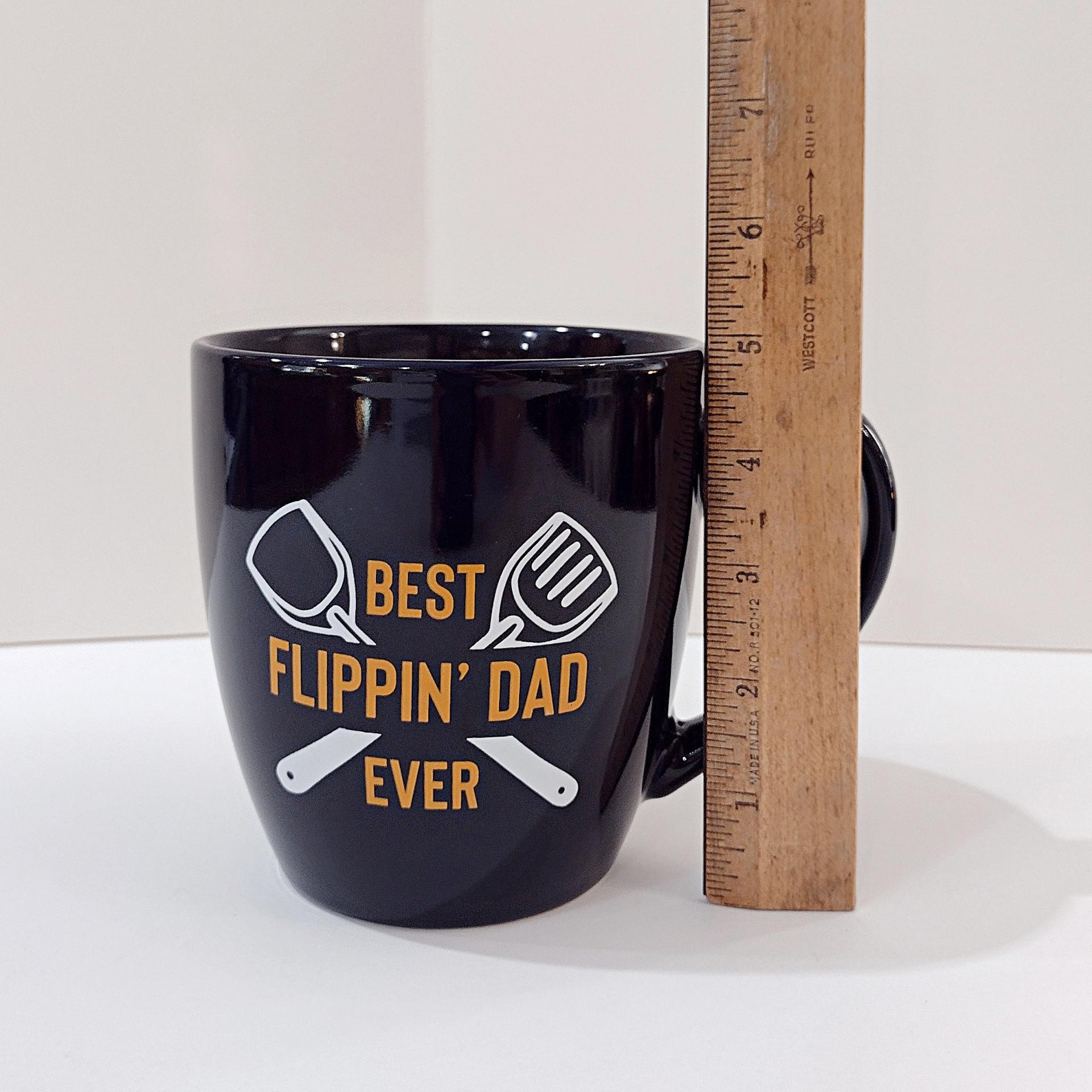 Vintage Best Flippin Dad Ever Oversized Coffee Tea Mug, Barbeque Fathers Day Gift