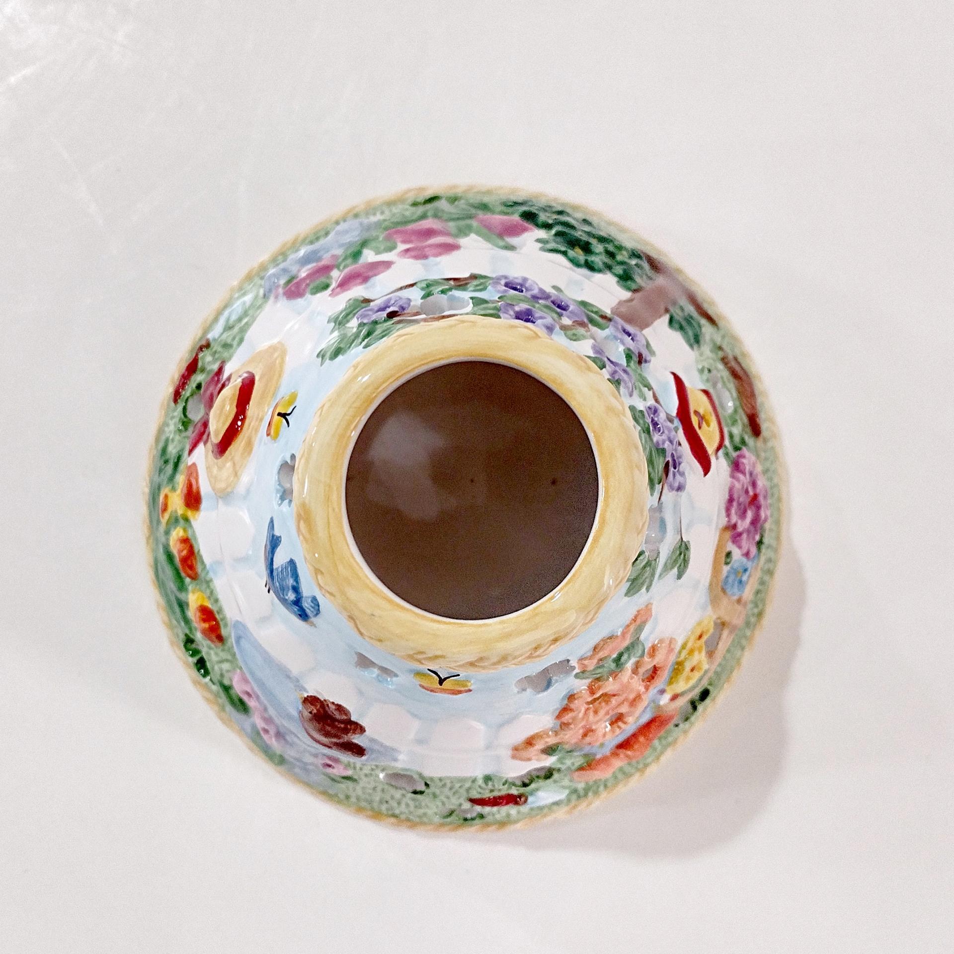 Vintage Avon Spring Floral Flowers Ceramic Candle Topper Mini Shade