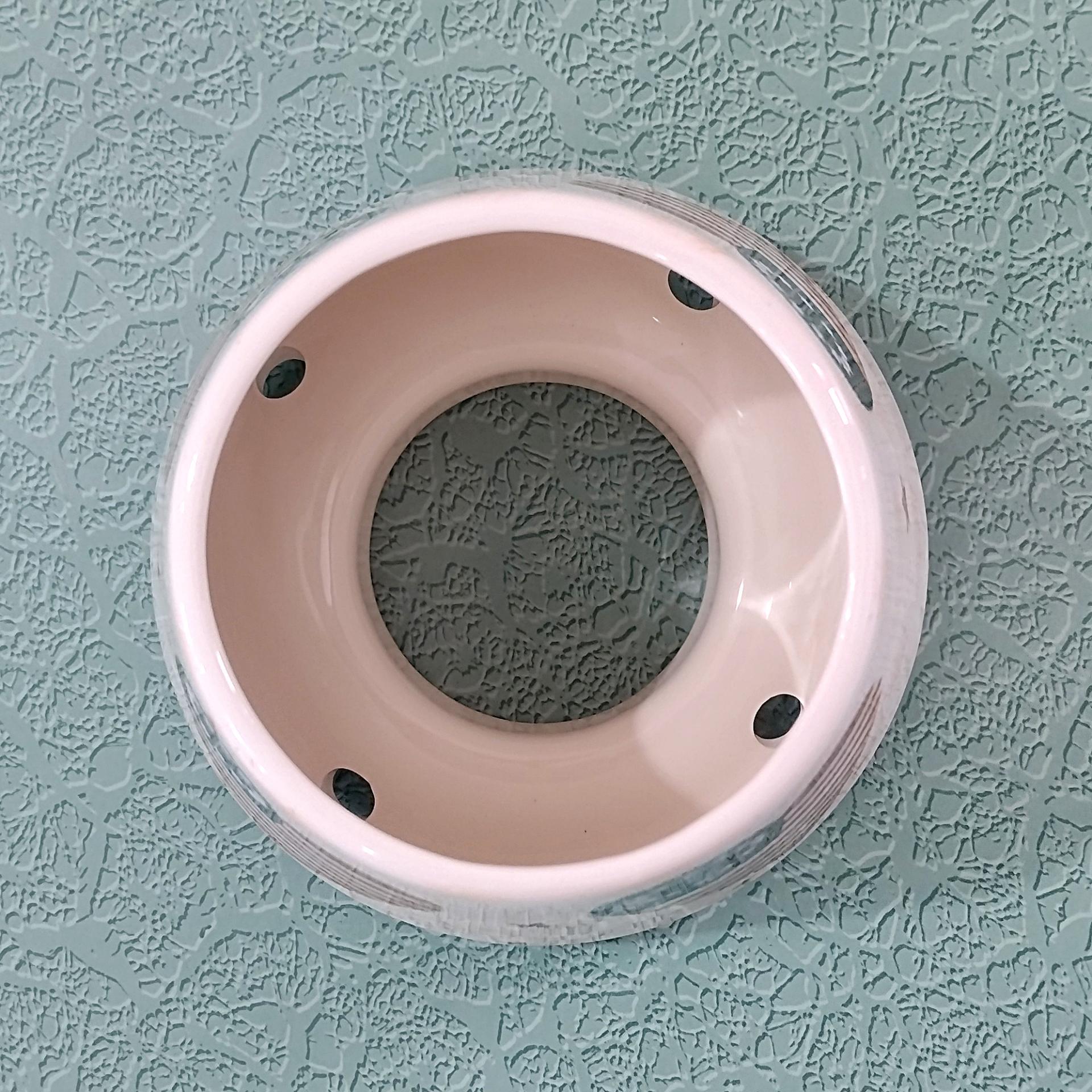 Vintage Home Interiors Heart Flag Ceramic Candle Shade Jar Topper, Americana Patriotic Decor