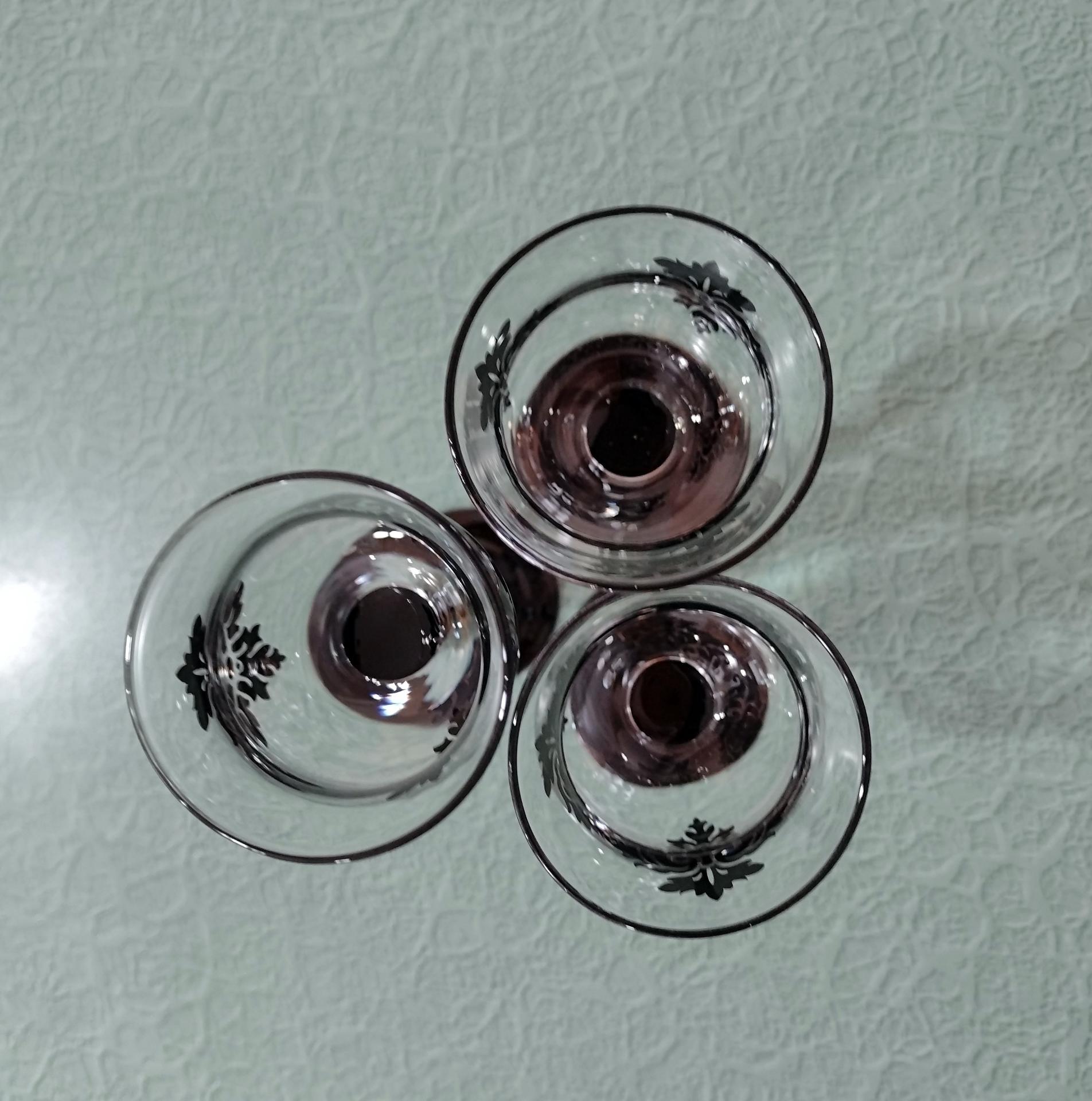 Partylite Forbidden Trio P91307 Stemmed Black Damask Votive Candle Holders, Set of Three, Discontinued Partylite Pattern