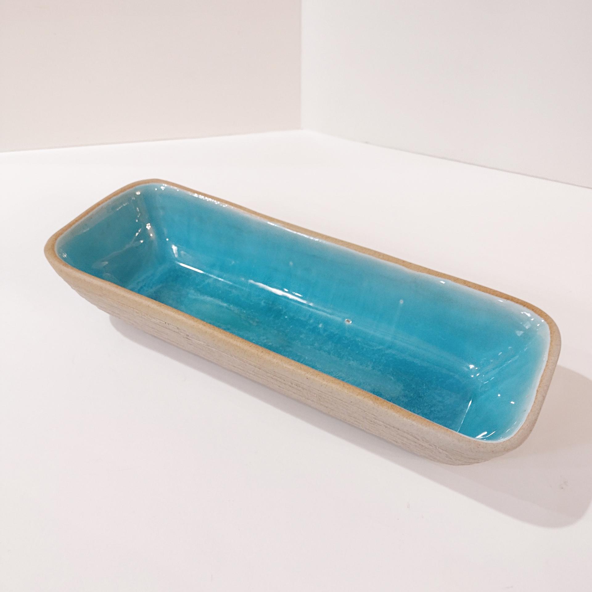Vintage Pigeon Forge Pottery Ceramic Serving Dish, Blue and Tan Ceramic Planter