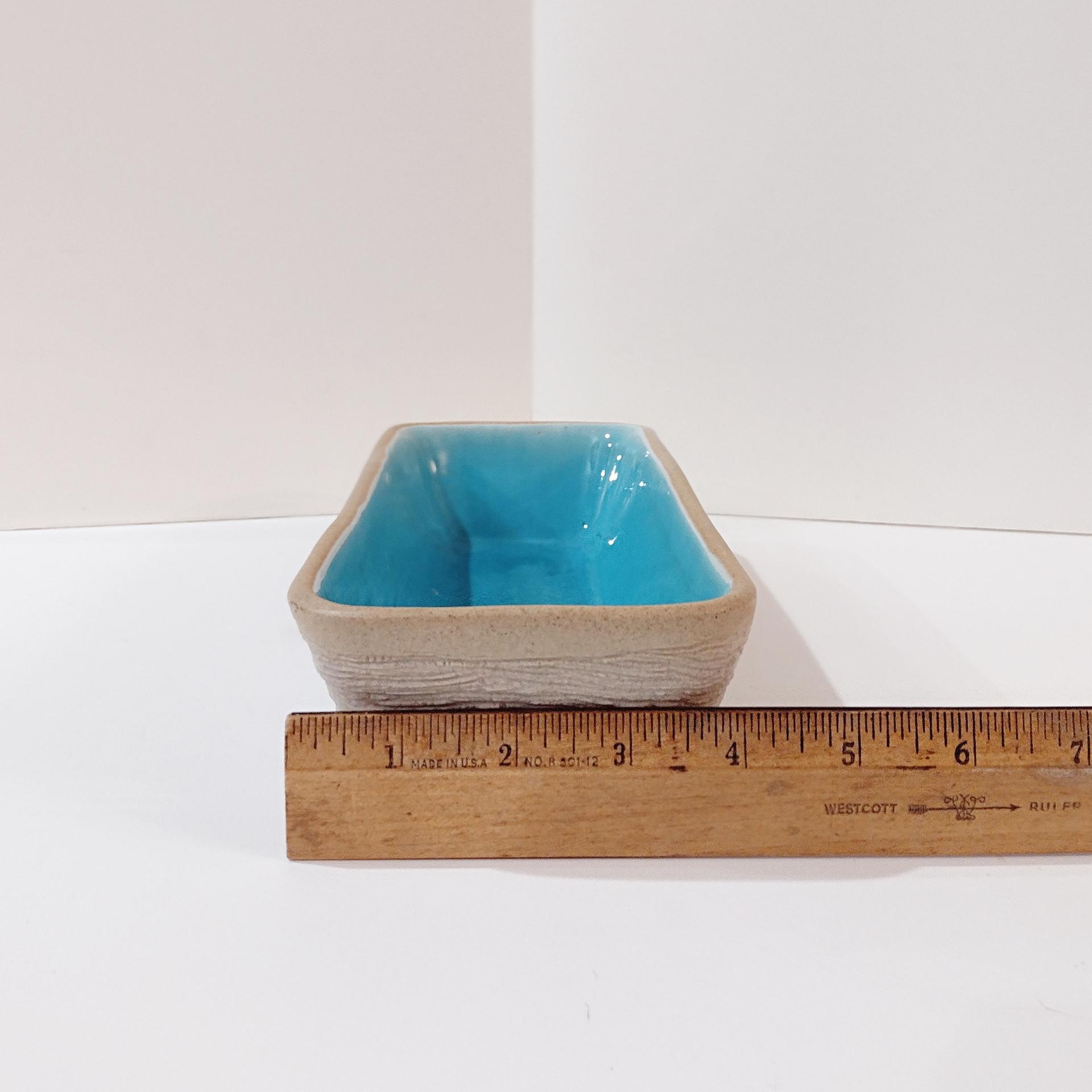 Vintage Pigeon Forge Pottery Ceramic Serving Dish, Blue and Tan Ceramic Planter