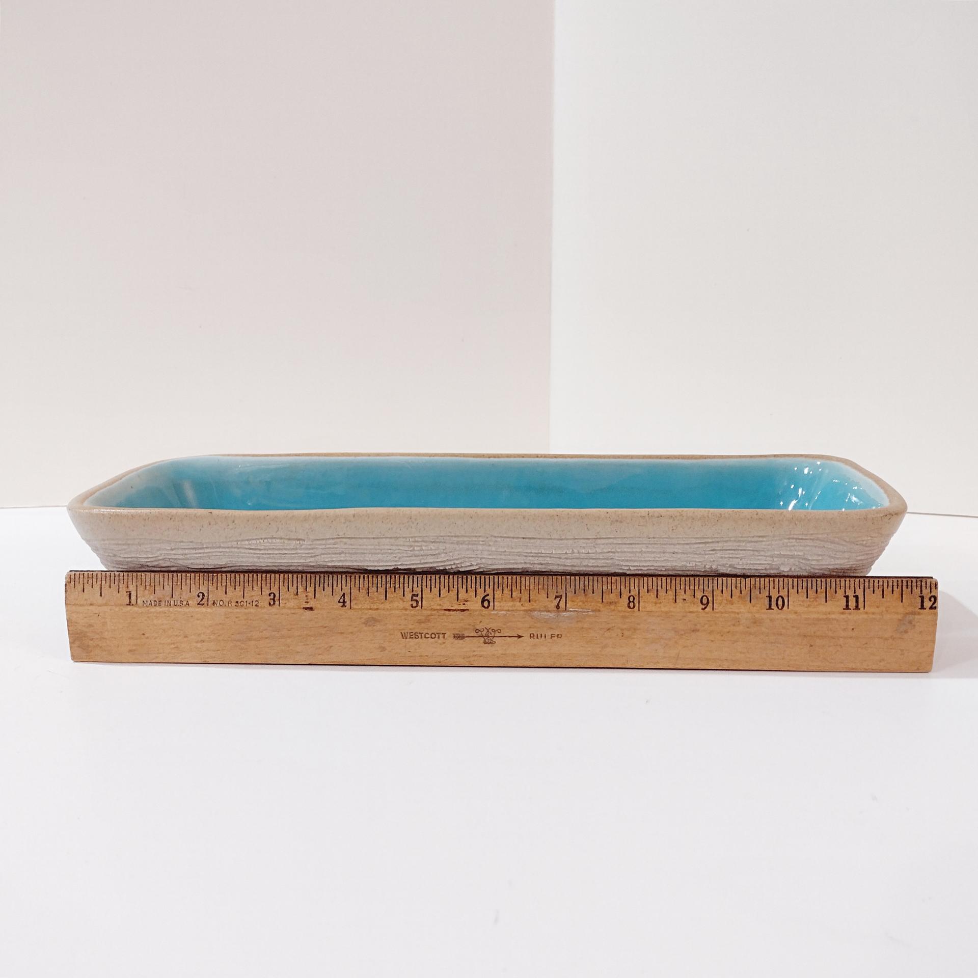 Vintage Pigeon Forge Pottery Ceramic Serving Dish, Blue and Tan Ceramic Planter