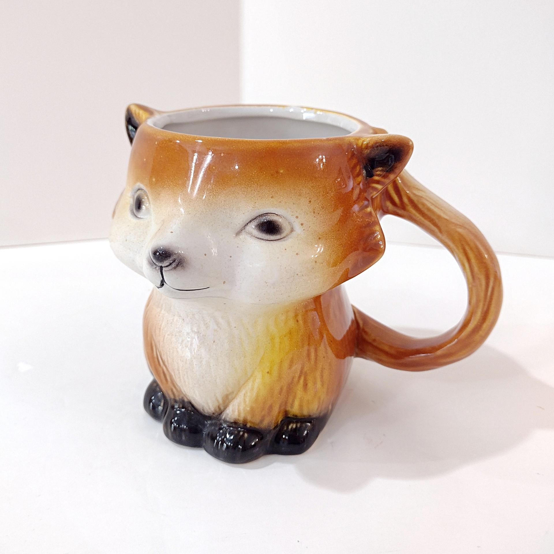 Vintage Fox Ceramic Coffee Tea Mug, Fox Figurative Mug