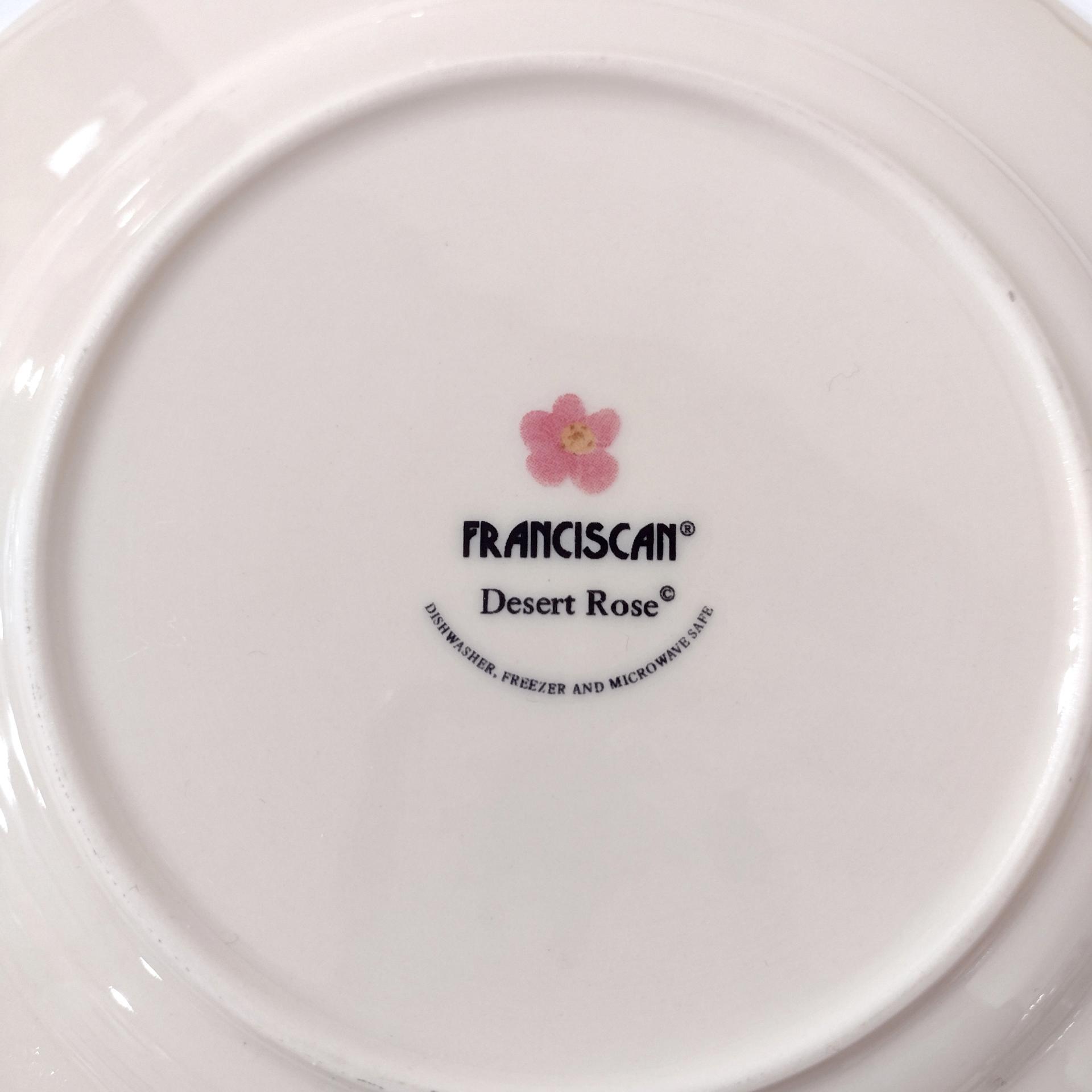 Vintage Franciscan Desert Rose Salad Dessert Plates, Set of Four