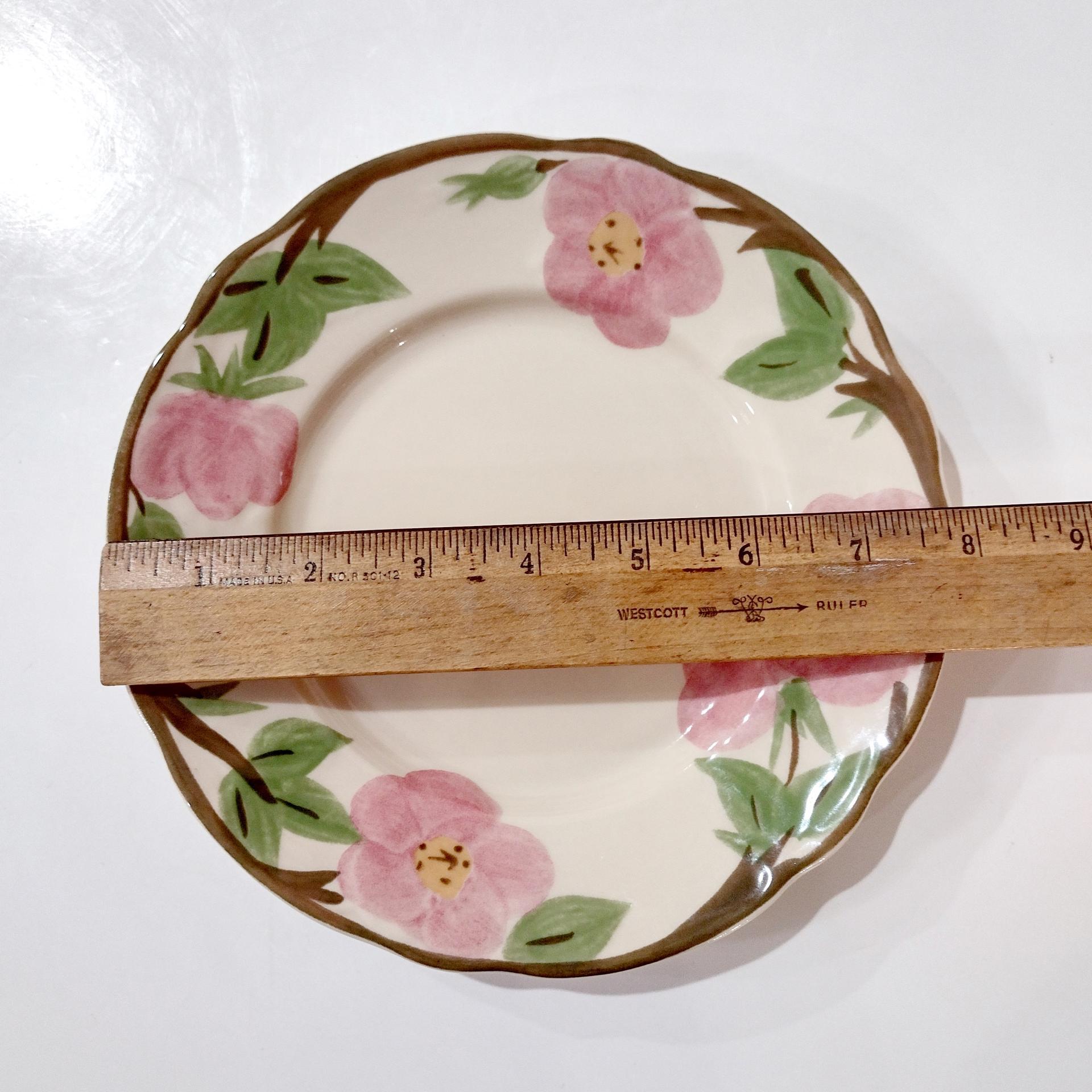 Vintage Franciscan Desert Rose Salad Dessert Plates, Set of Four
