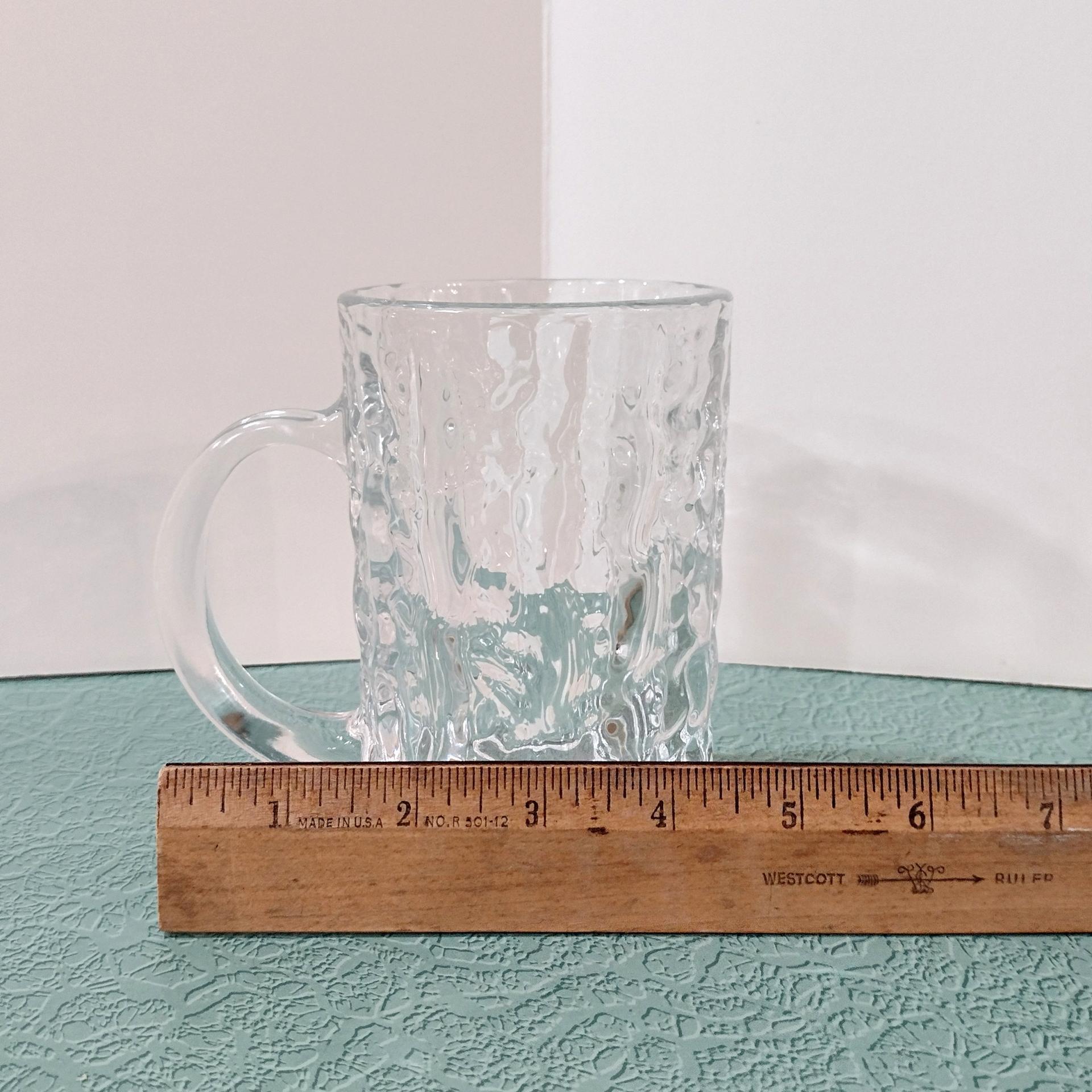 Vintage Mikasa Frostfire Clear Glass Beer Mugs, Set of Four