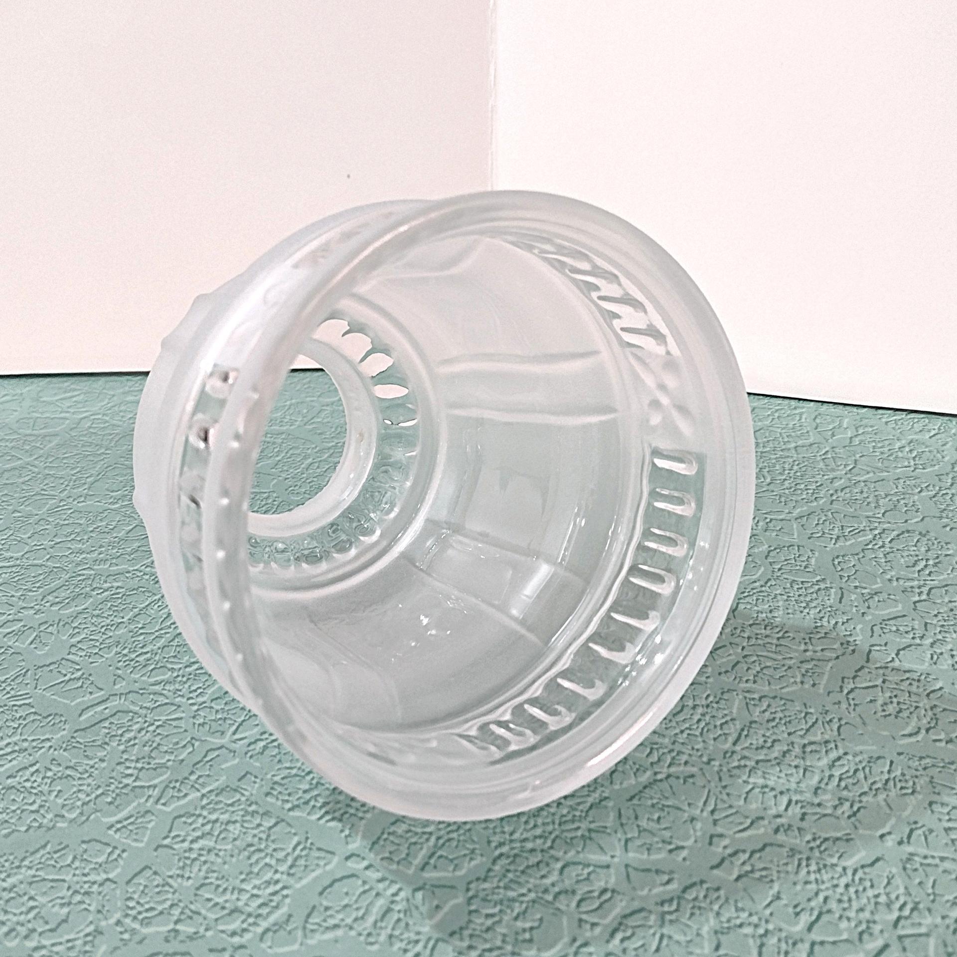Vintage Art Deco Style Frosted and Clear Glass Lamp Shade, Replacement Bell Shaped Pendant Lamp Shade