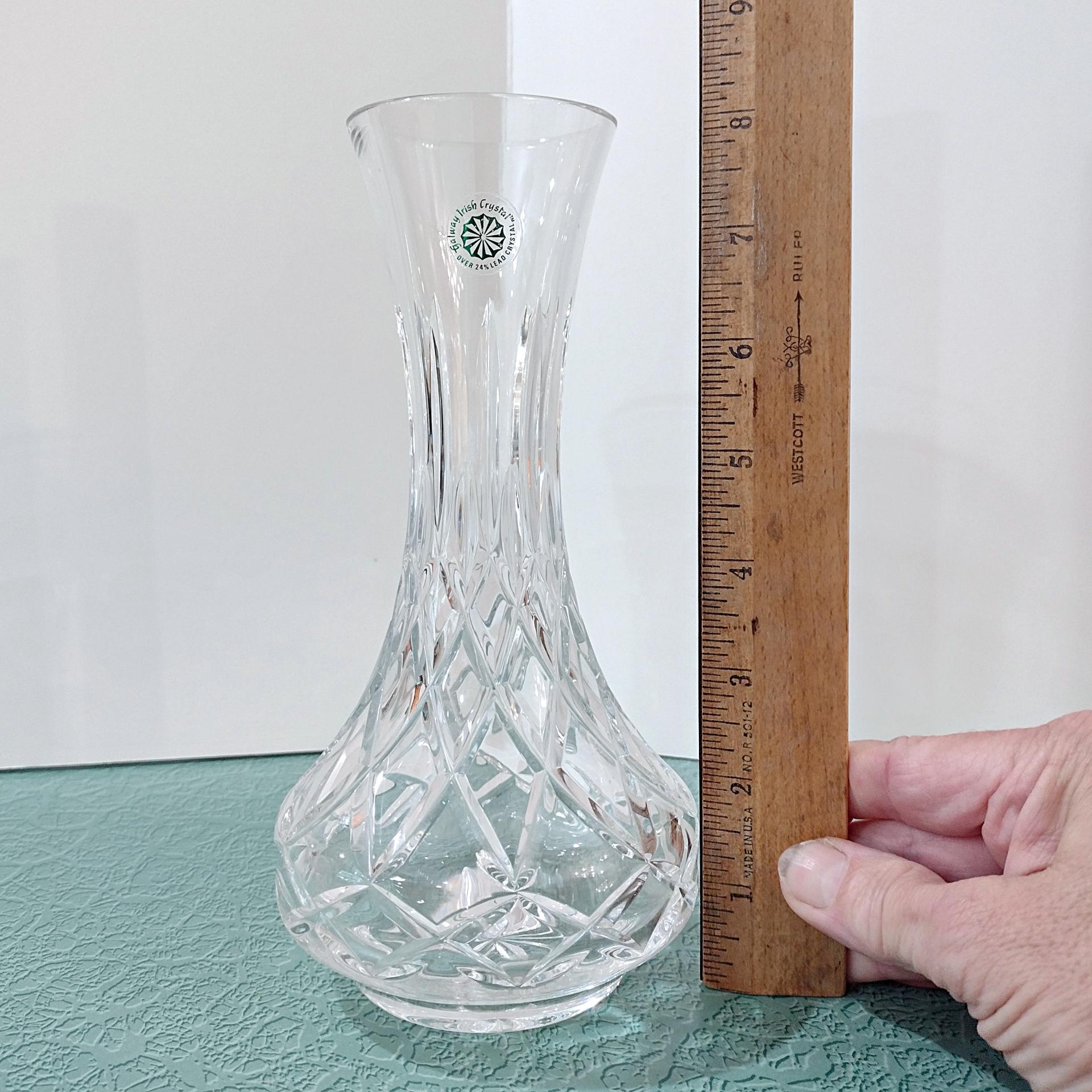 Vintage NEW Galway Irish Crystal 8" Vase, Genie Bottle Vase