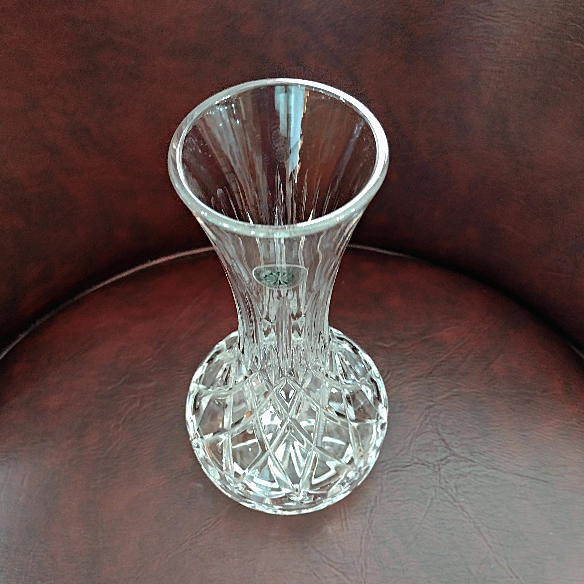 Vintage NEW Galway Irish Crystal 8" Vase, Genie Bottle Vase