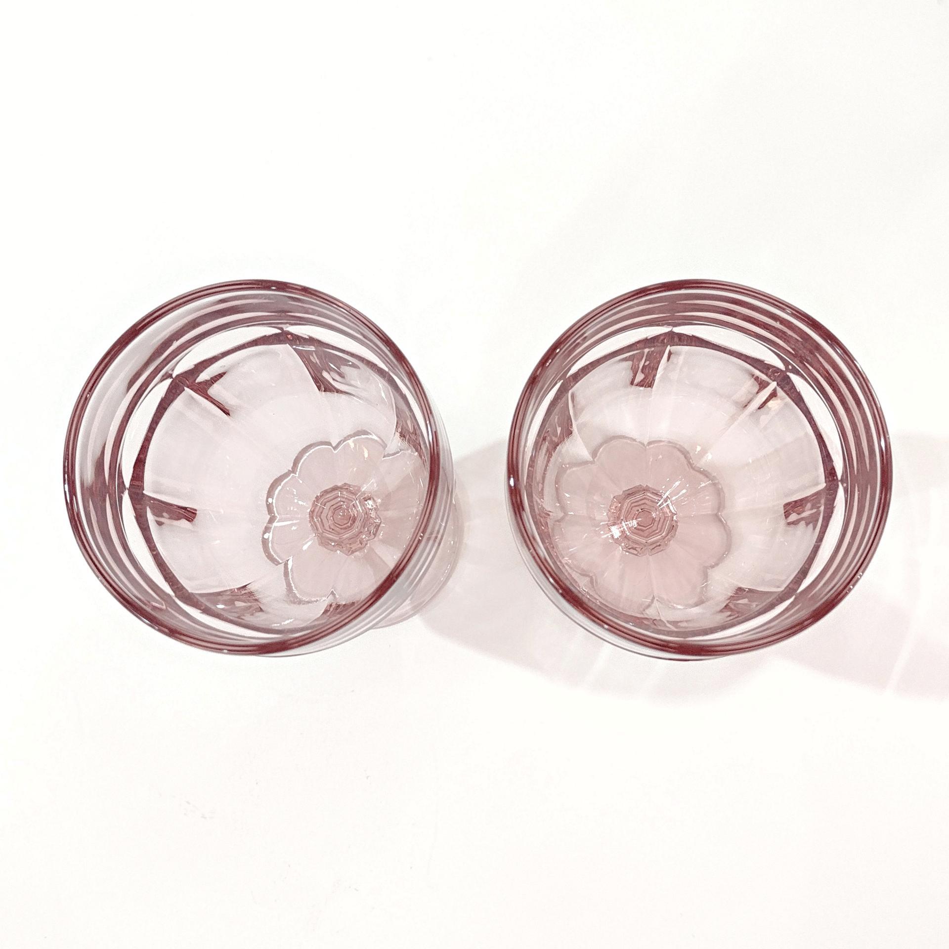Vintage Pink Libbey Gibraltar Iced Tea Glasses, Set of 2, Duratuff Heavy Glassware