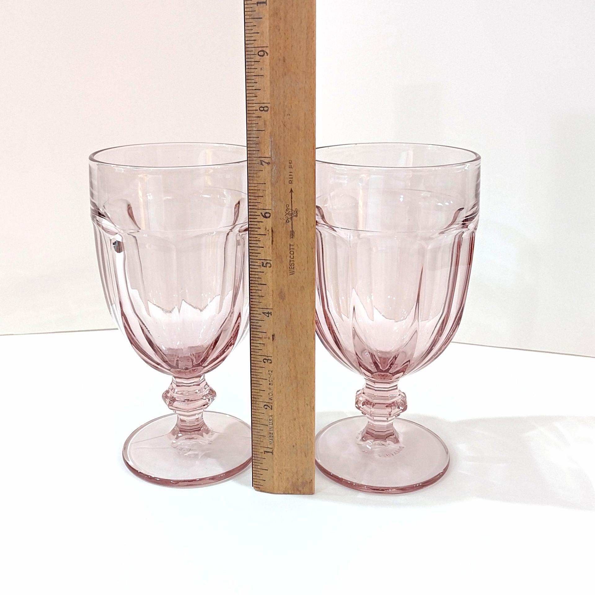 Vintage Pink Libbey Gibraltar Iced Tea Glasses, Set of 2, Duratuff Heavy Glassware