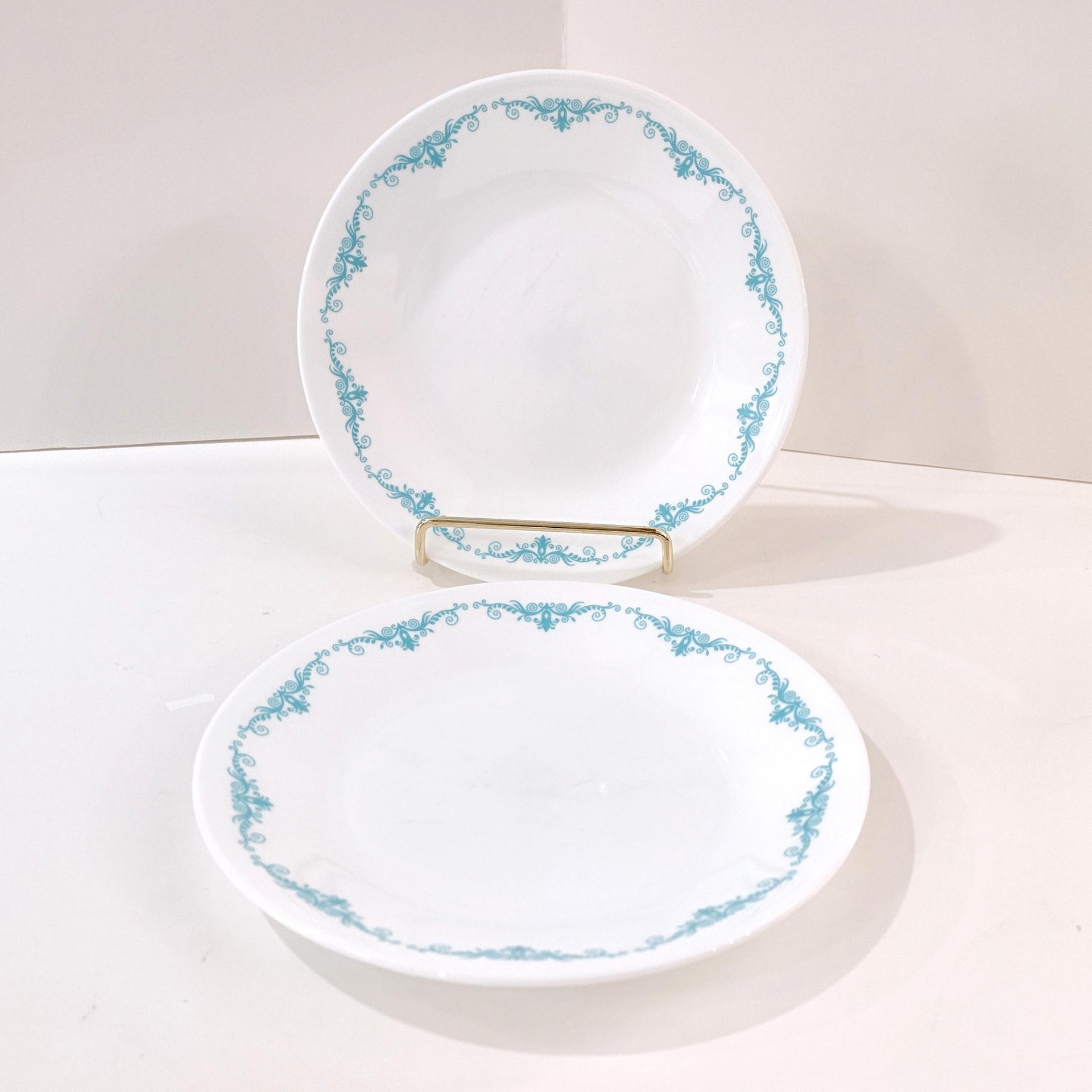  Vintage Corelle Garden Lace Bread Appetizer Snack Plates, Set of 2