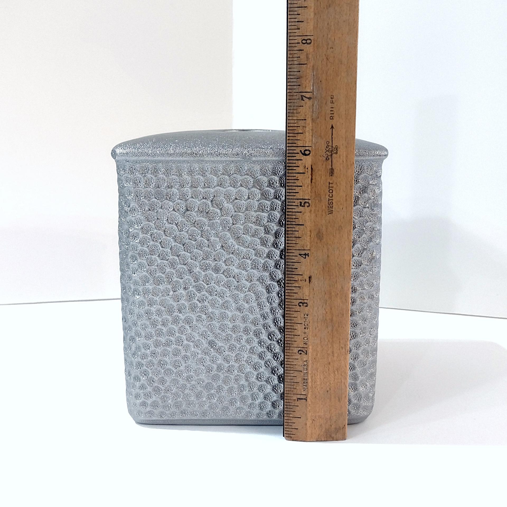 Vintage Hammered Glittery Silver Metal Tissue Box Cover Holder