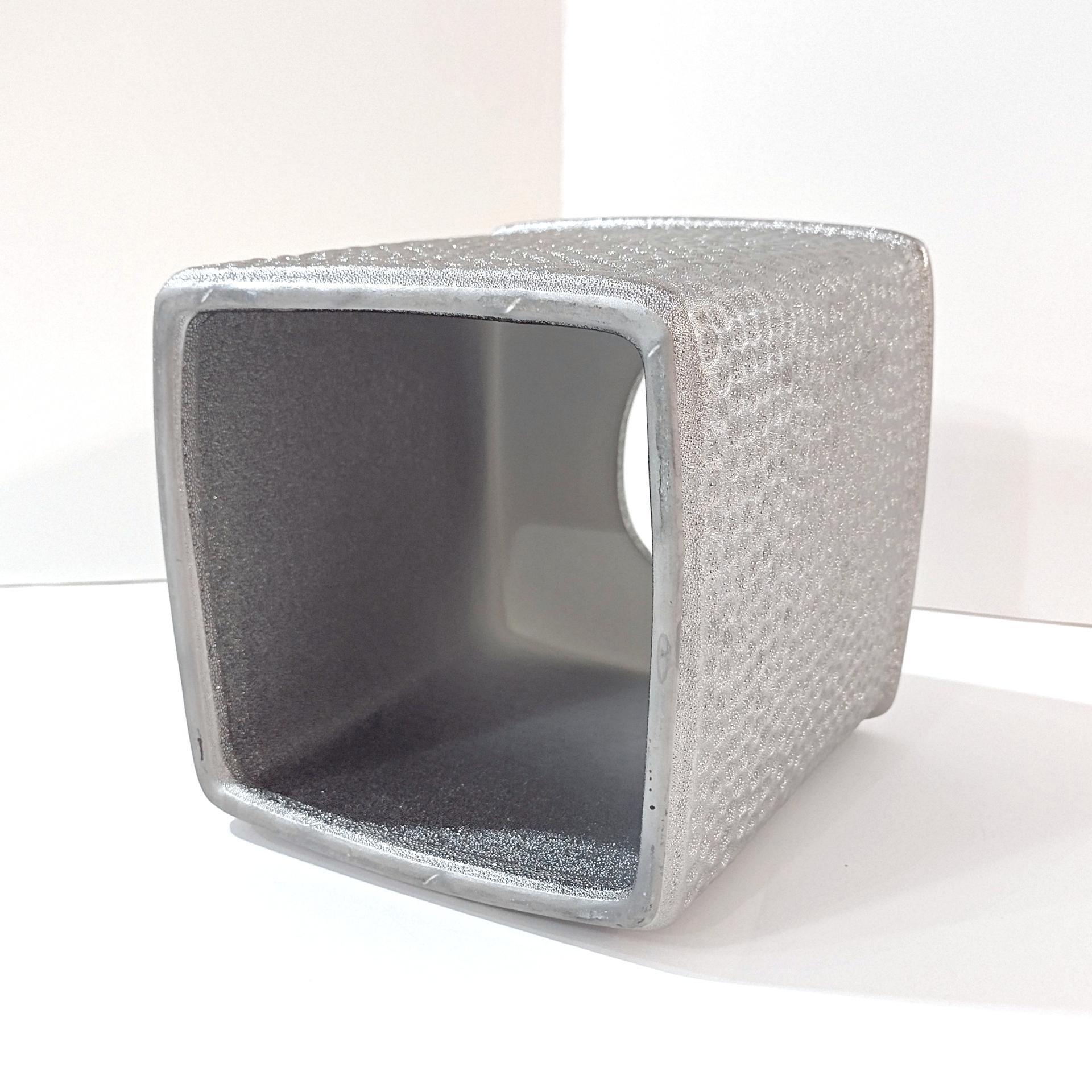 Vintage Hammered Glittery Silver Metal Tissue Box Cover Holder