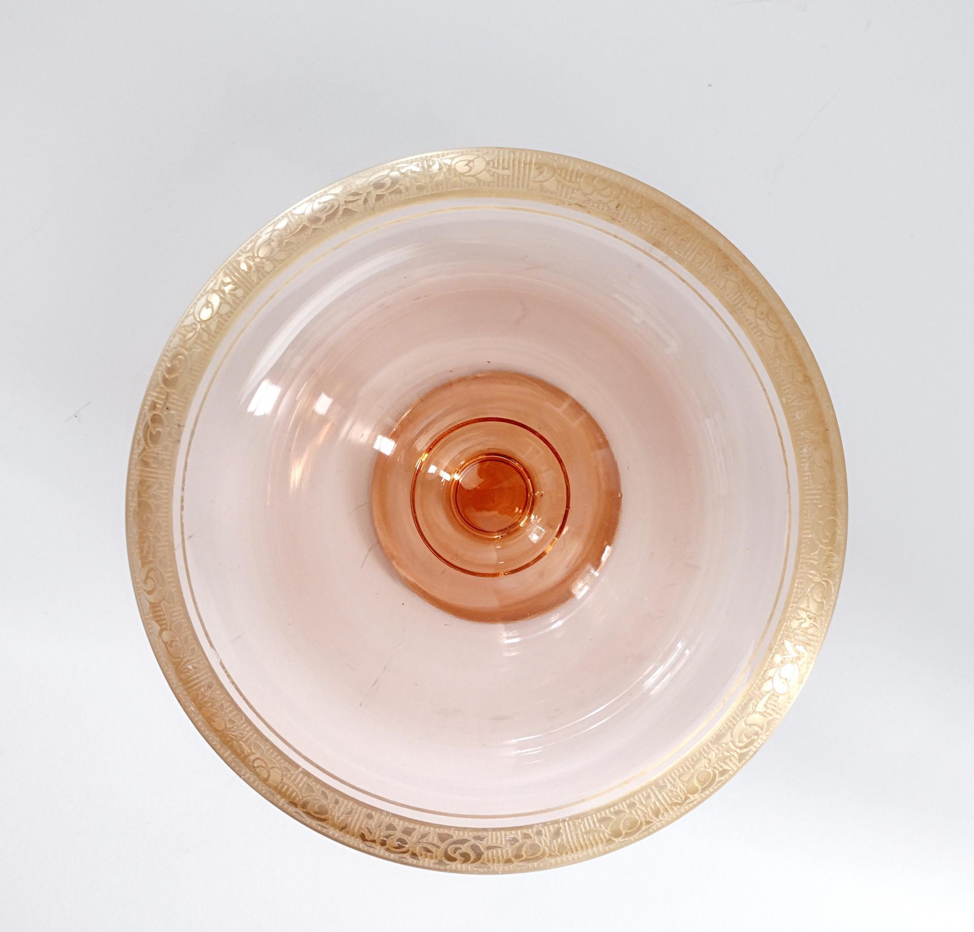 Vintage Glastonbury Rambler Rose Gold Rimmed Footed Mayonnaise Dip Bowl and Serving Plate