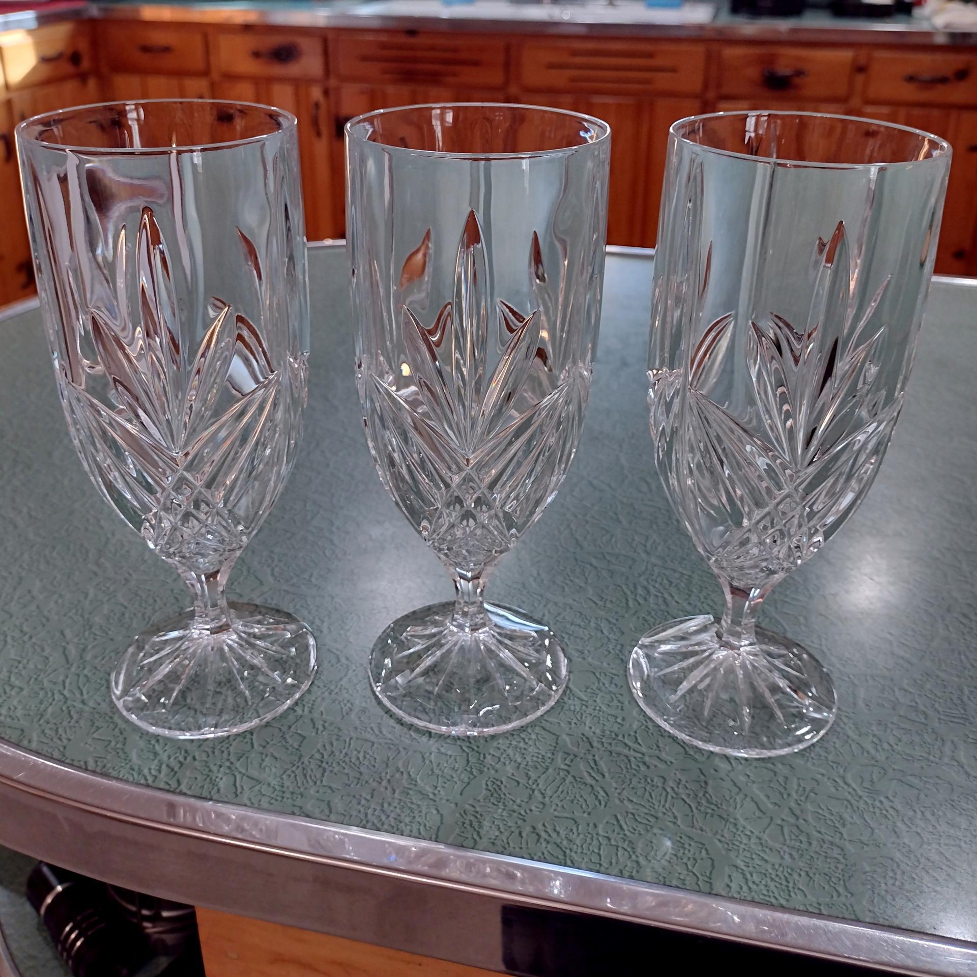 Vintage Godinger Shannon Milano Dublin Crystal Iced Tea Glasses, Set of Three
