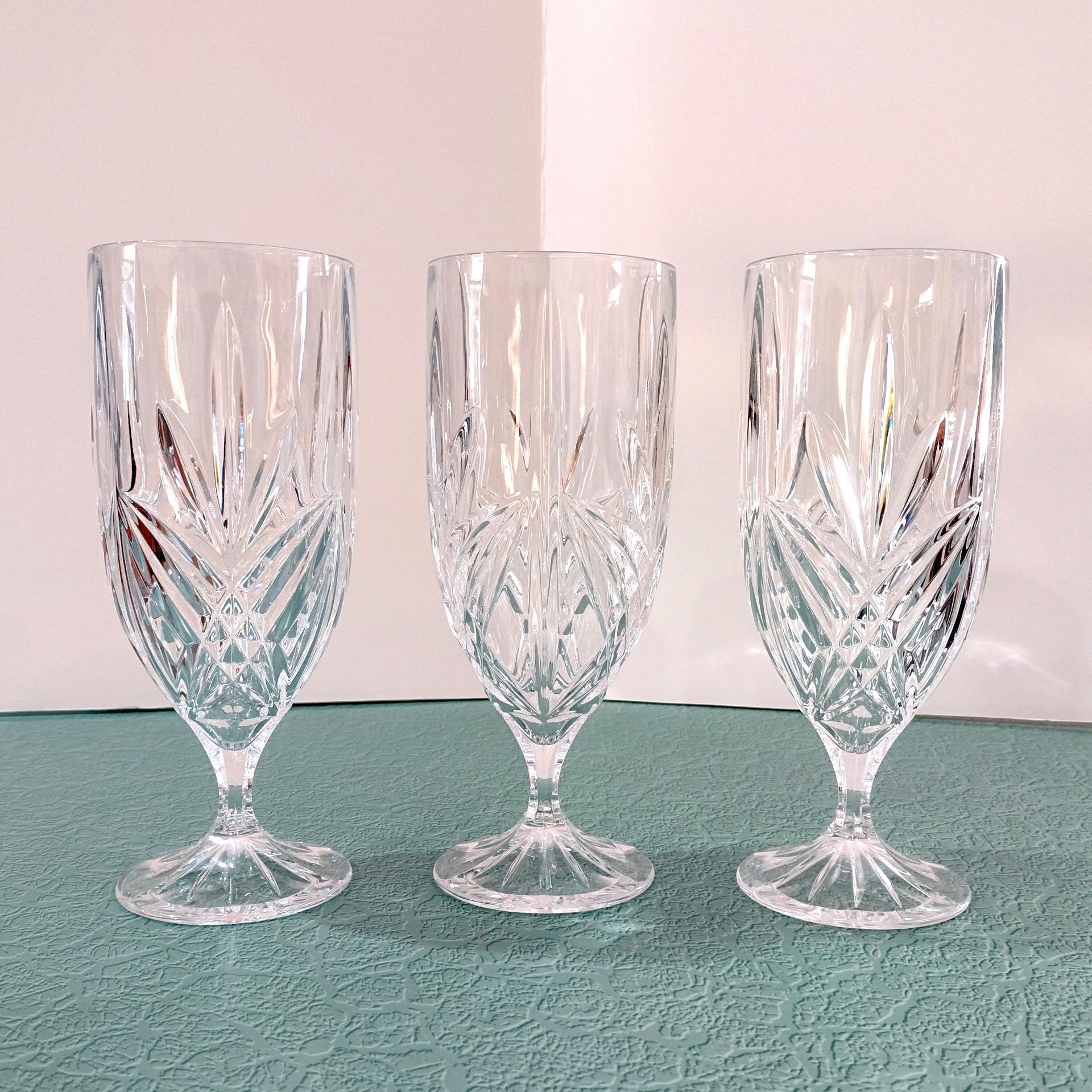 Vintage Godinger Shannon Milano Dublin Crystal Iced Tea Glasses, Set of Three