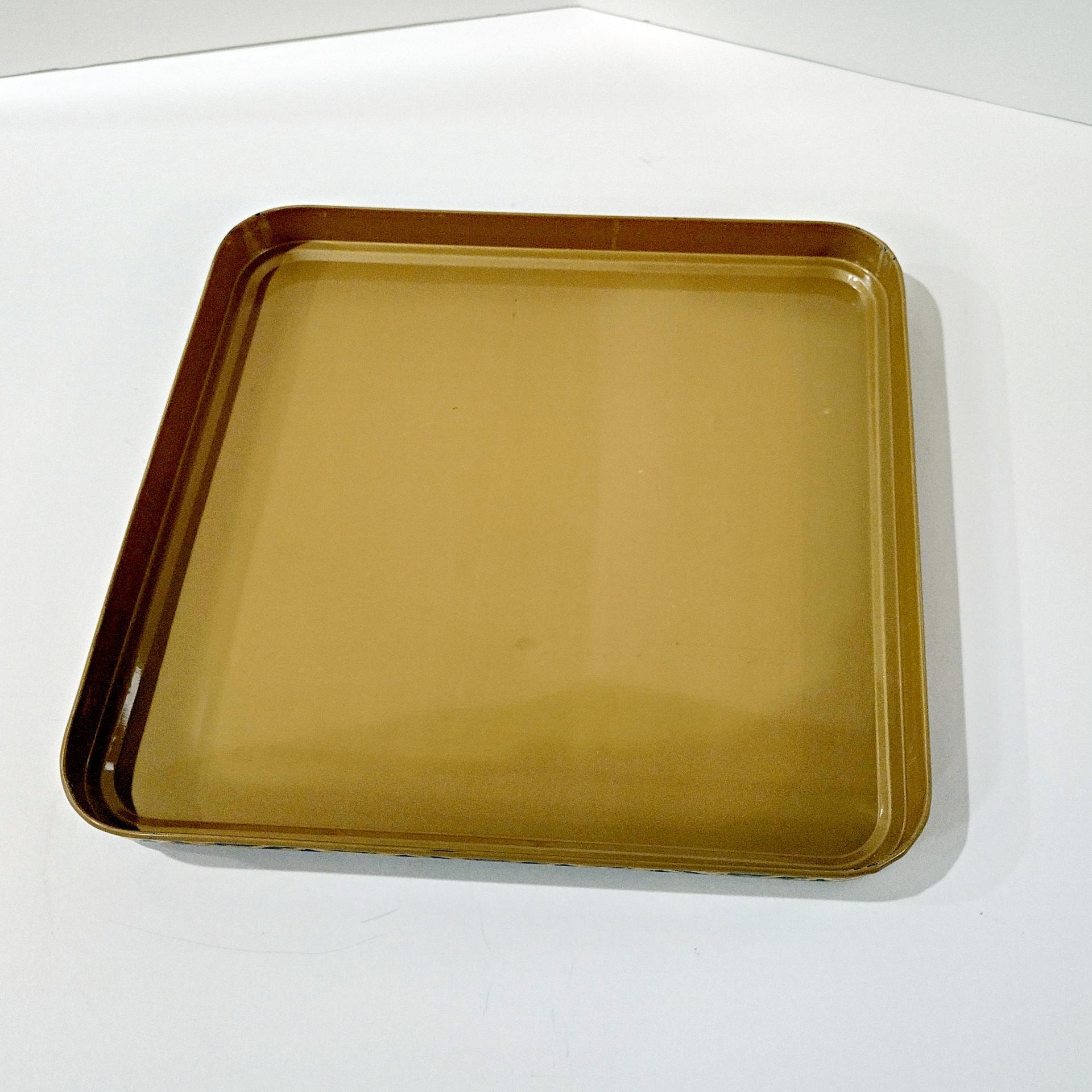 Vintage Francisco de Goya La Vendimia Large Square Tin Storage Container, Decorative Cookie Tin