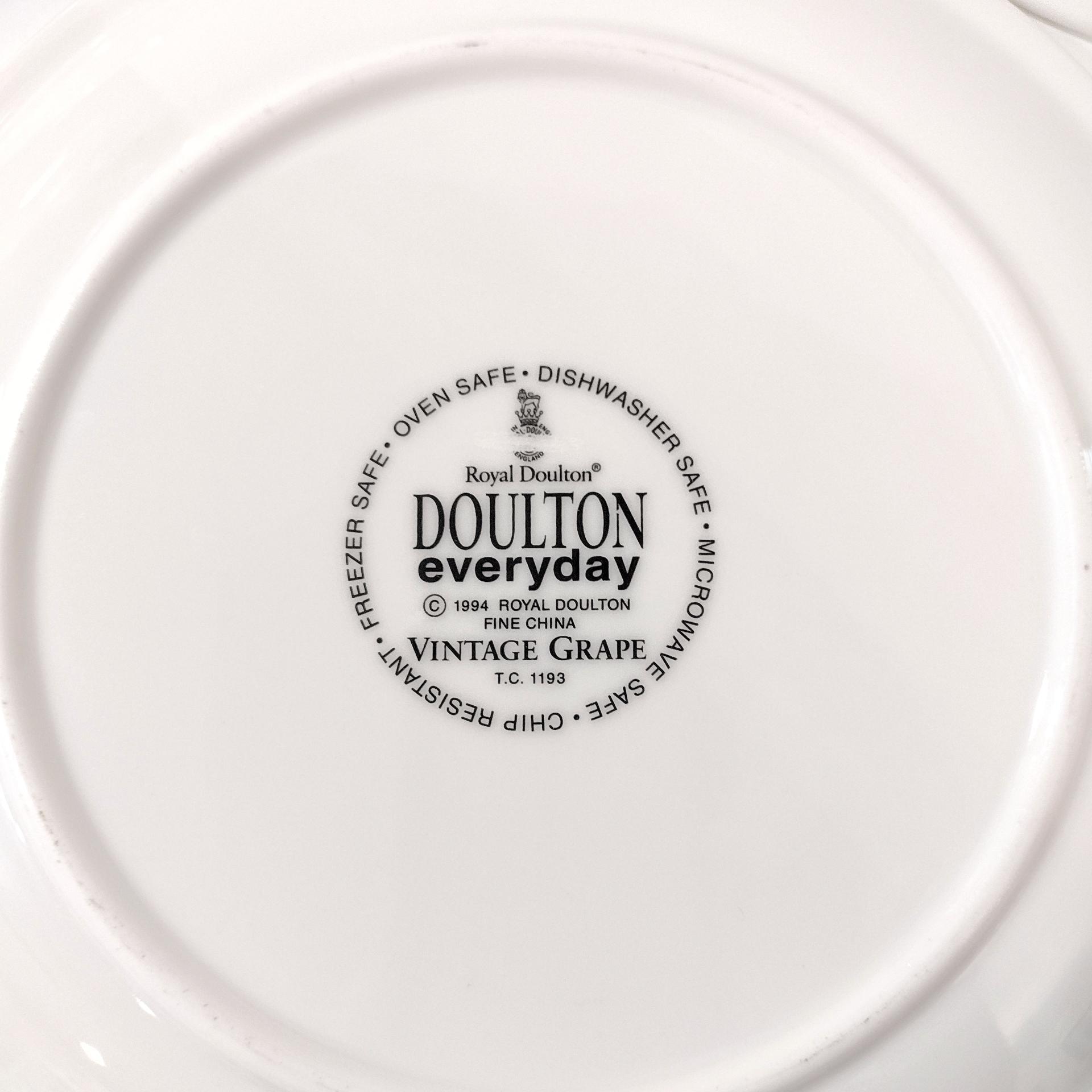 Vintage Royal Doulton Vintage Grape Salad Plate, Fruit Motif Plate, Doulton Everyday Chip Resistant Durable Plate