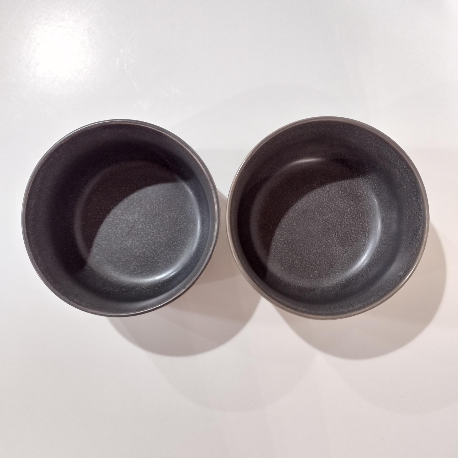 Vintage Gray Stoneware Soup Salad Cereal Bowls, Set of Two