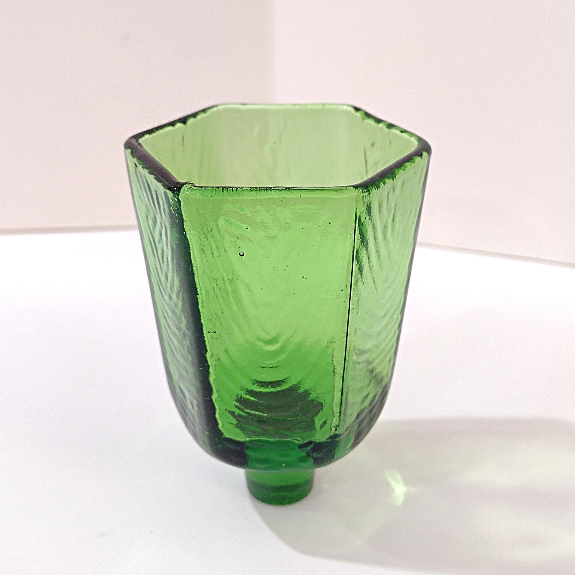 Vintage Green Hexagonal Sconce Pegged Votive Candle Cup