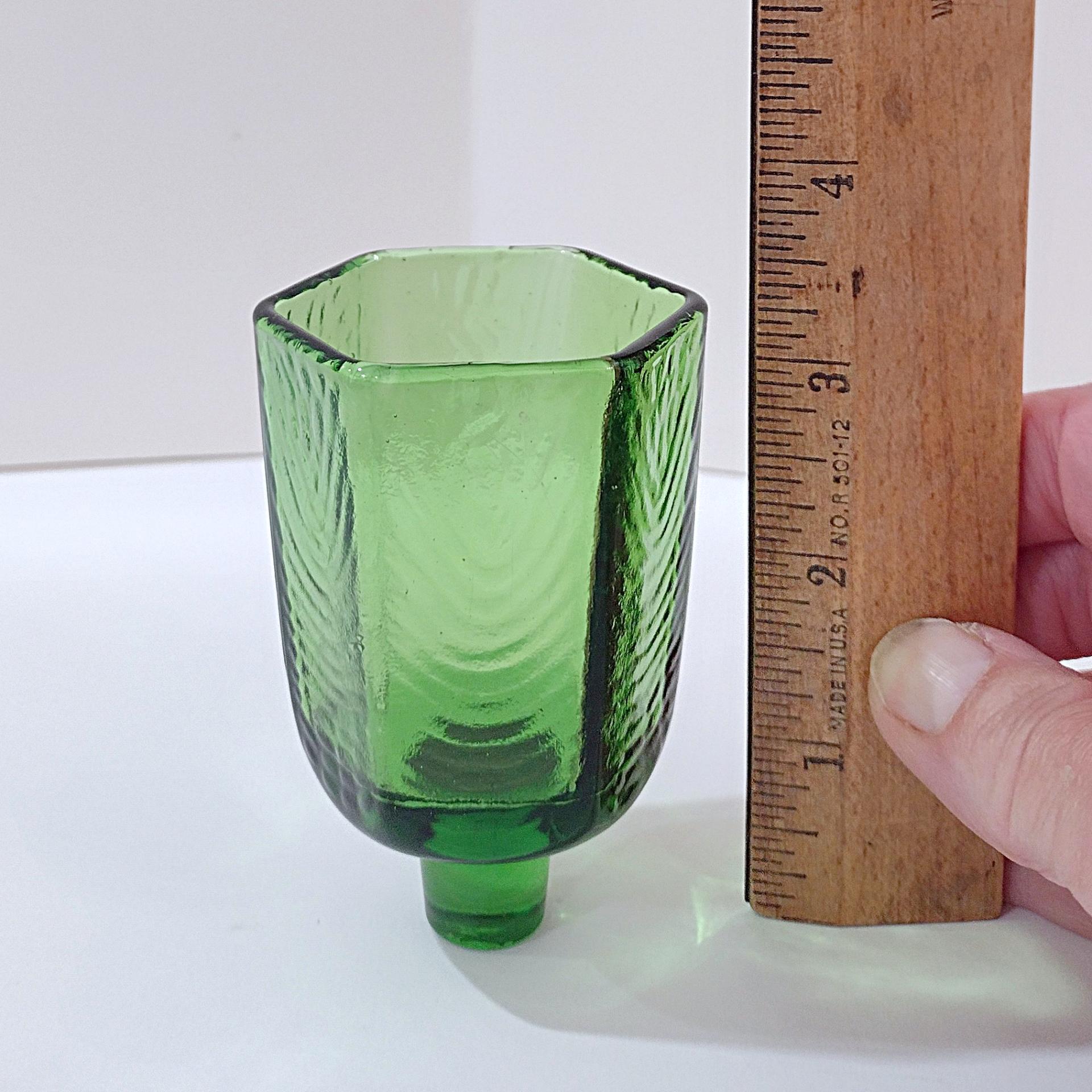 Vintage Green Hexagonal Sconce Pegged Votive Candle Cup