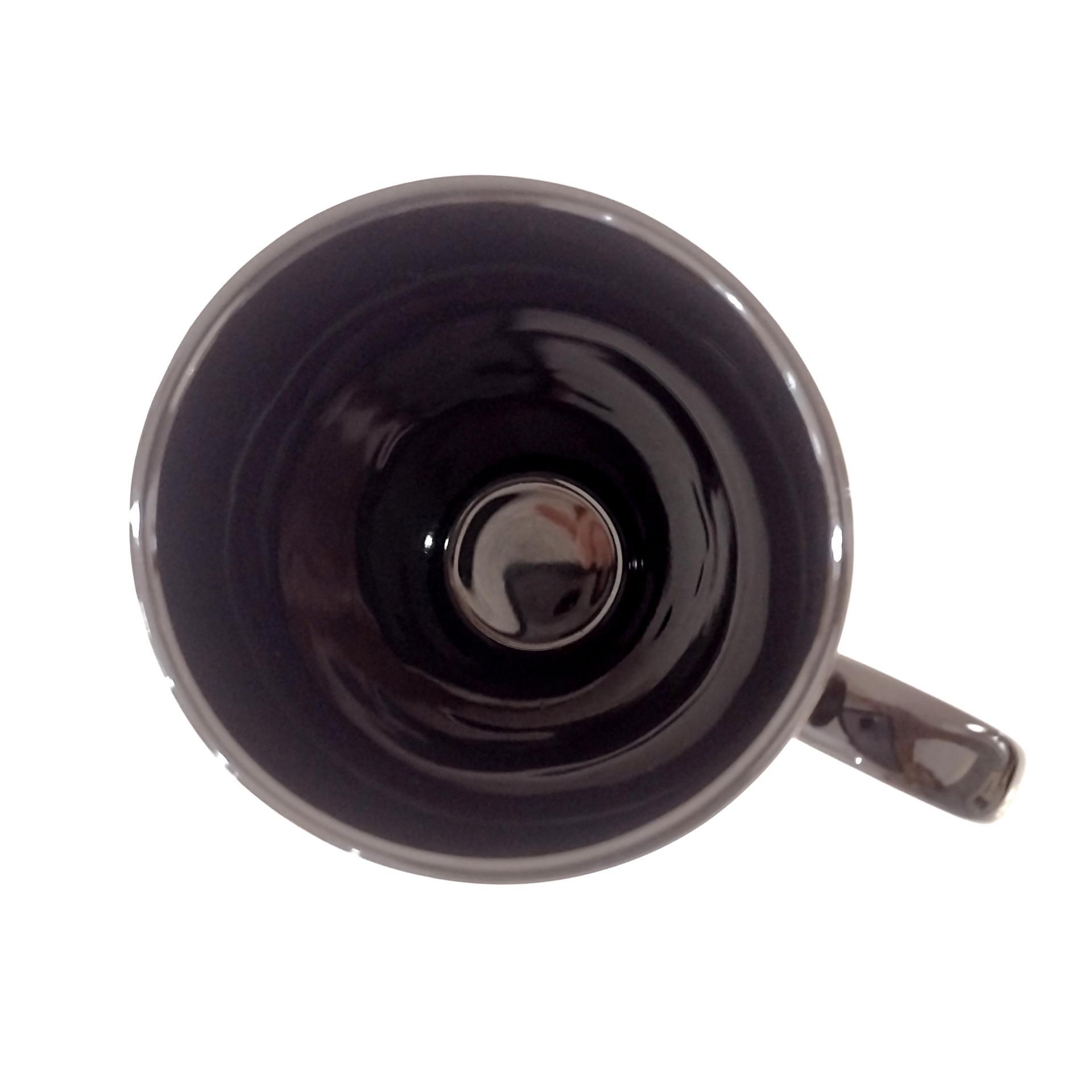 Vintage Harley Davidson Black Ceramic Mug with HD Banner Roses Thorns and Bar Shield Sculpted Embossed Design