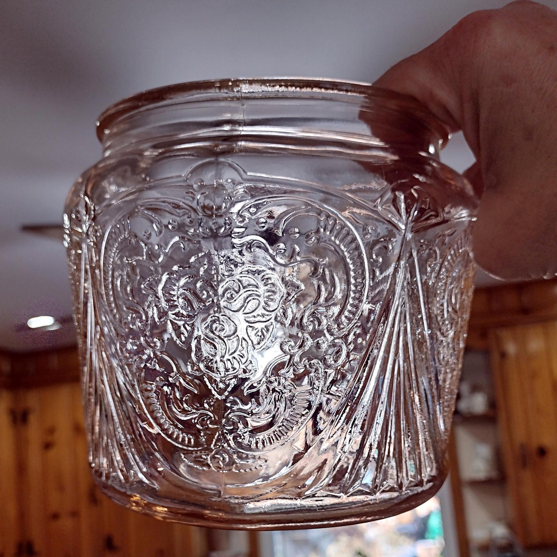 Vintage Hazel Atlas Royal Lace Pink Glass Cookie Biscuit Jar, 1930's Depression Glass Jar