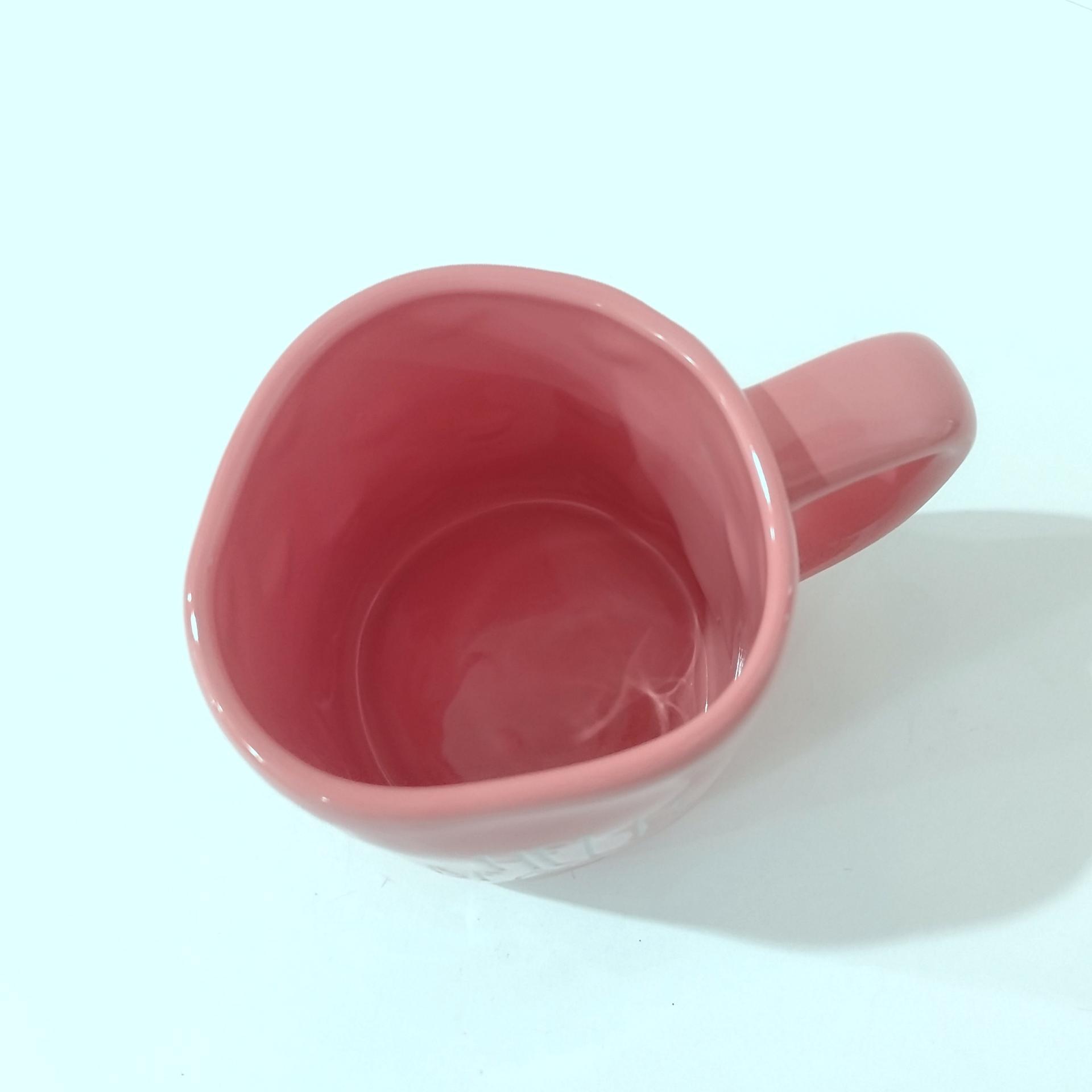 Vintage Pink Hello Beautiful Rae Dunn Ceramic Mug, Large Oversized Mug, Girlfriend Love Gift