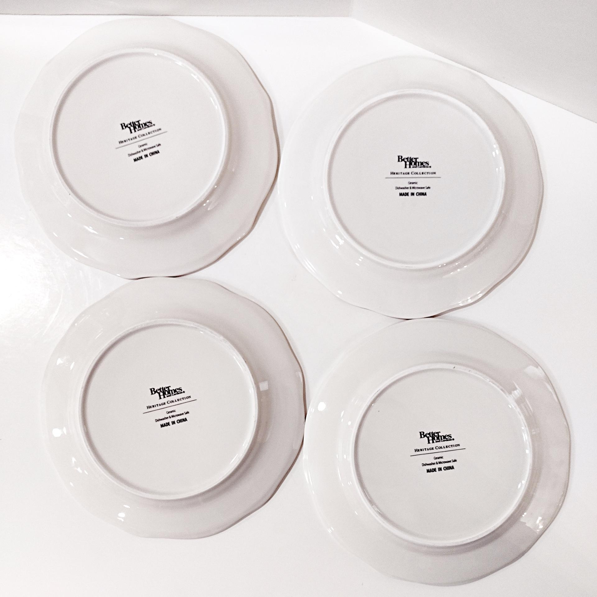Vintage Better Homes and Gardens Winter Forest Salad Plates, Set of 4, Heritage Collection Luncheon Plates, Deer Cardinal and Holly Berries Plates