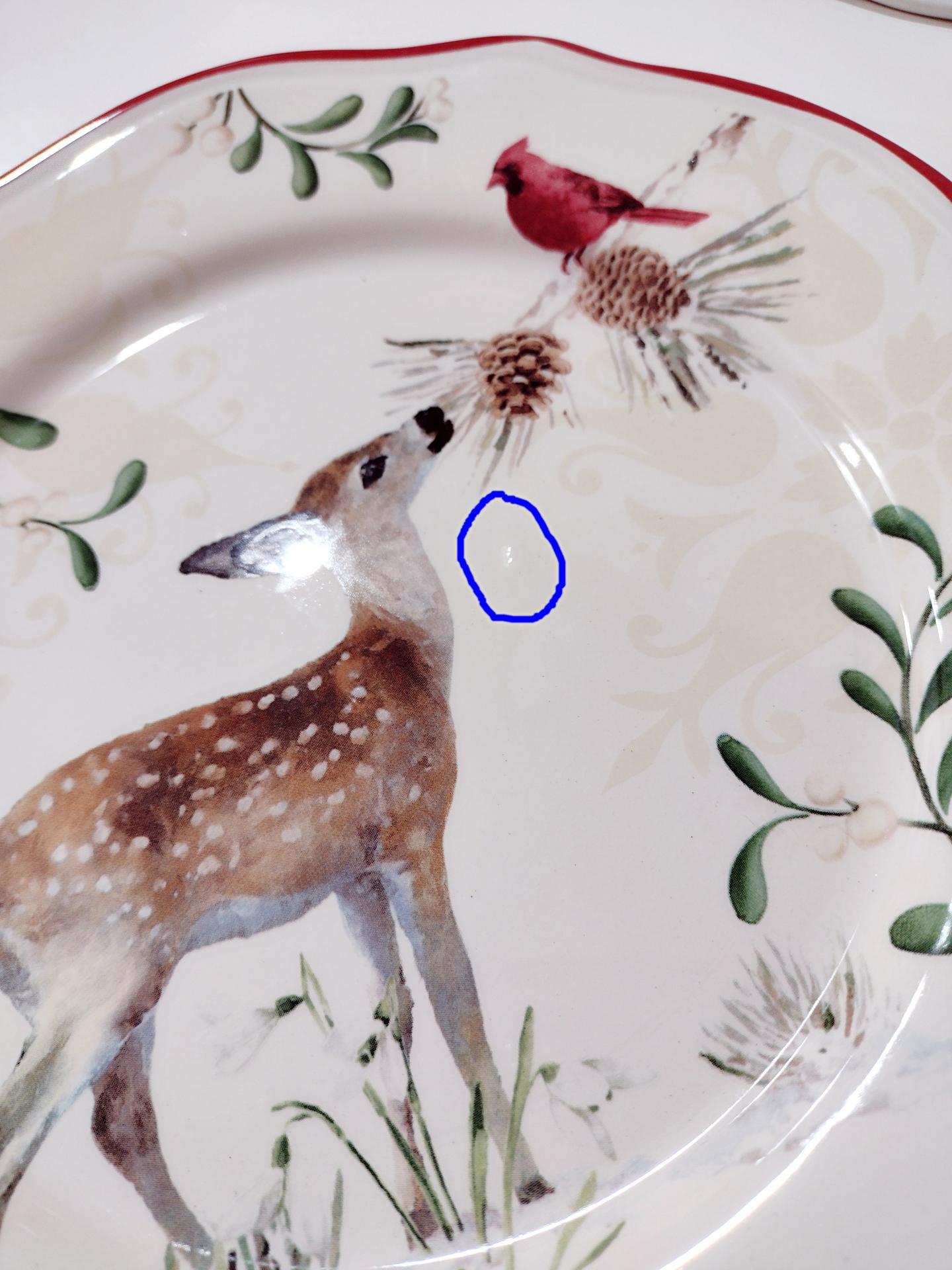Vintage Better Homes and Gardens Winter Forest Salad Plates, Set of 4, Heritage Collection Luncheon Plates, Deer Cardinal and Holly Berries Plates