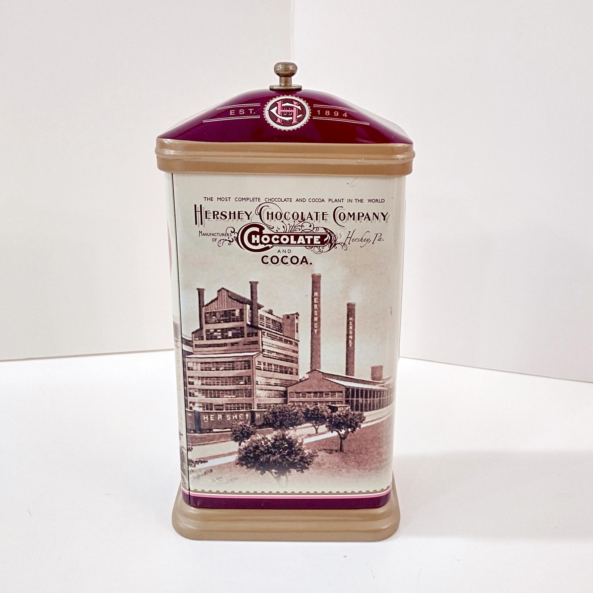 Vintage Hershey Cocoa House Tin Box, Retro Metal Storage Container
