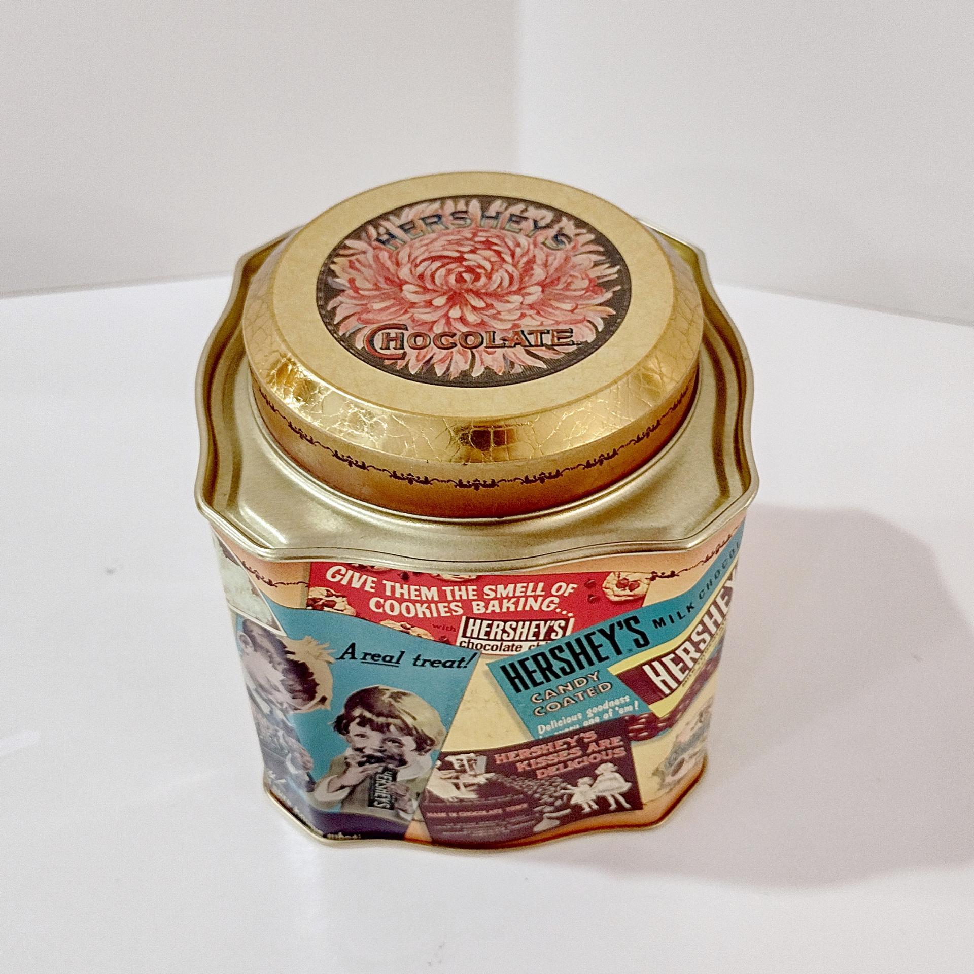 Vintage Hershey Chocolate 1995 Vintage Edition #3 Decorative Tin, Retro Metal Storage Container