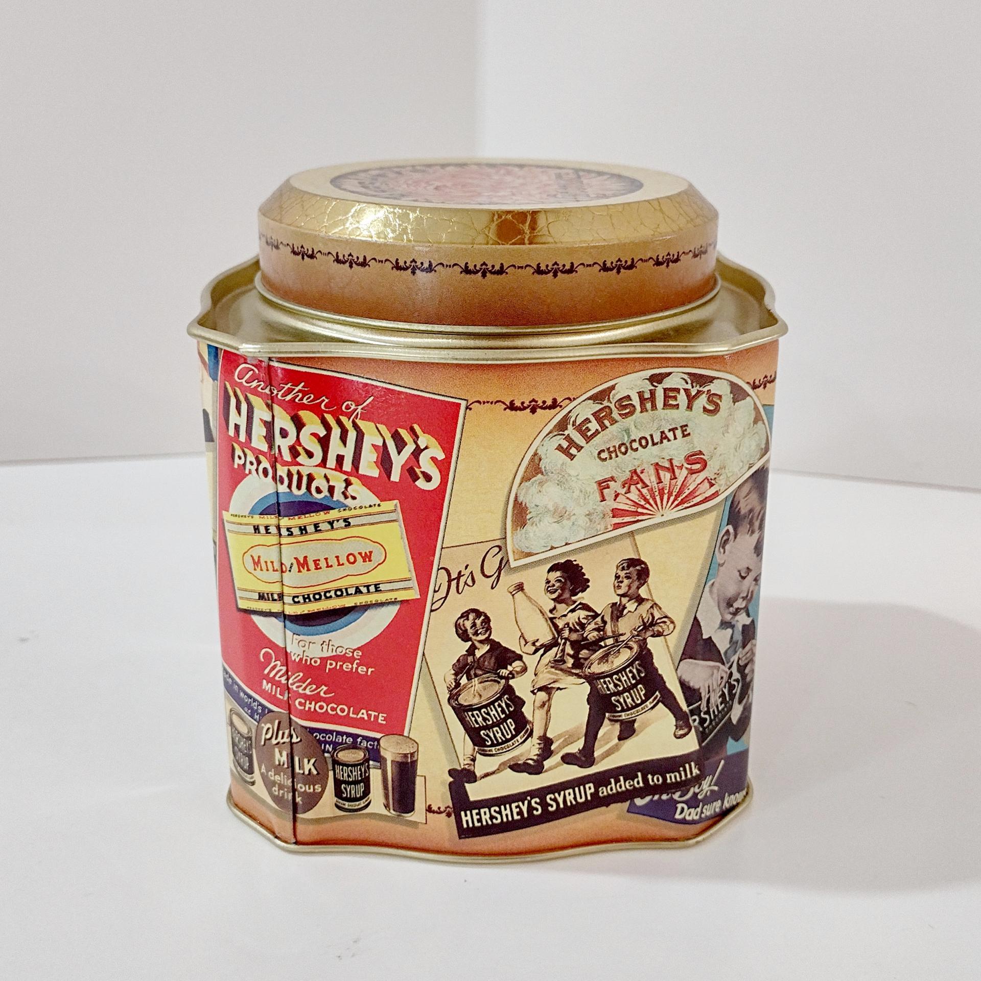 Vintage Hershey Chocolate 1995 Vintage Edition #3 Decorative Tin, Retro Metal Storage Container