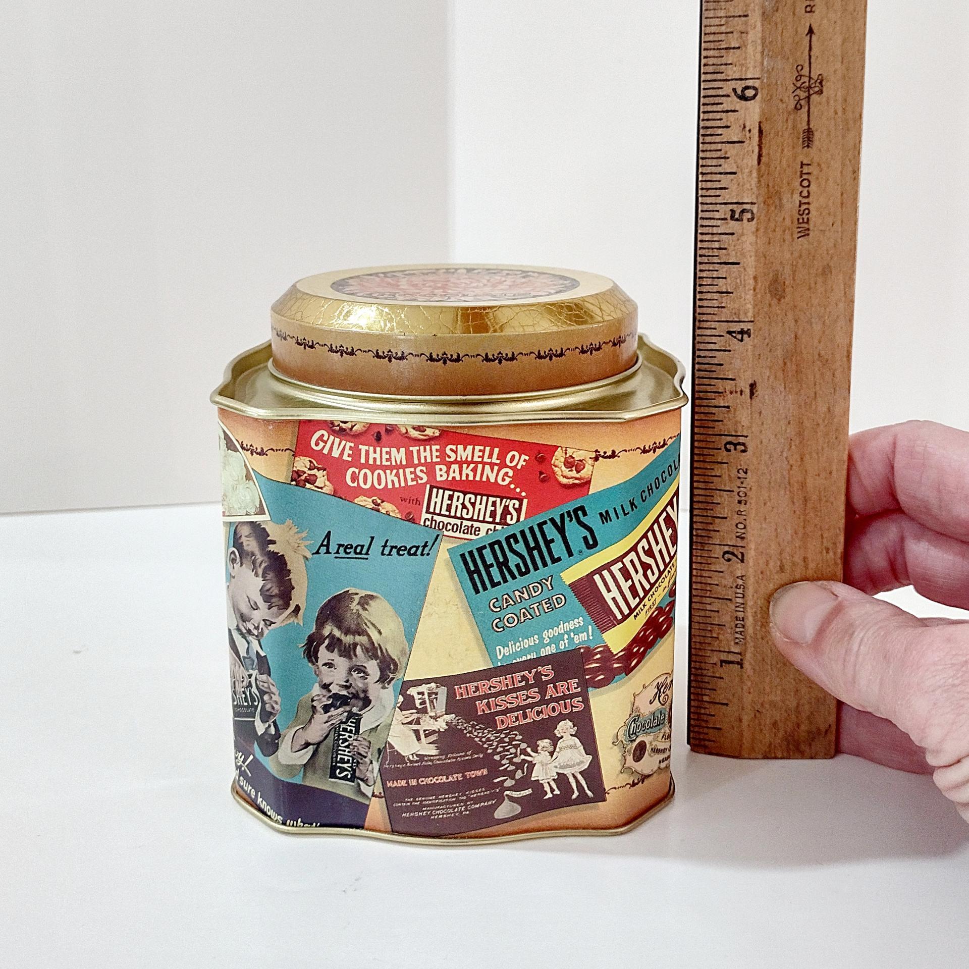 Vintage Hershey Chocolate 1995 Vintage Edition #3 Decorative Tin, Retro Metal Storage Container