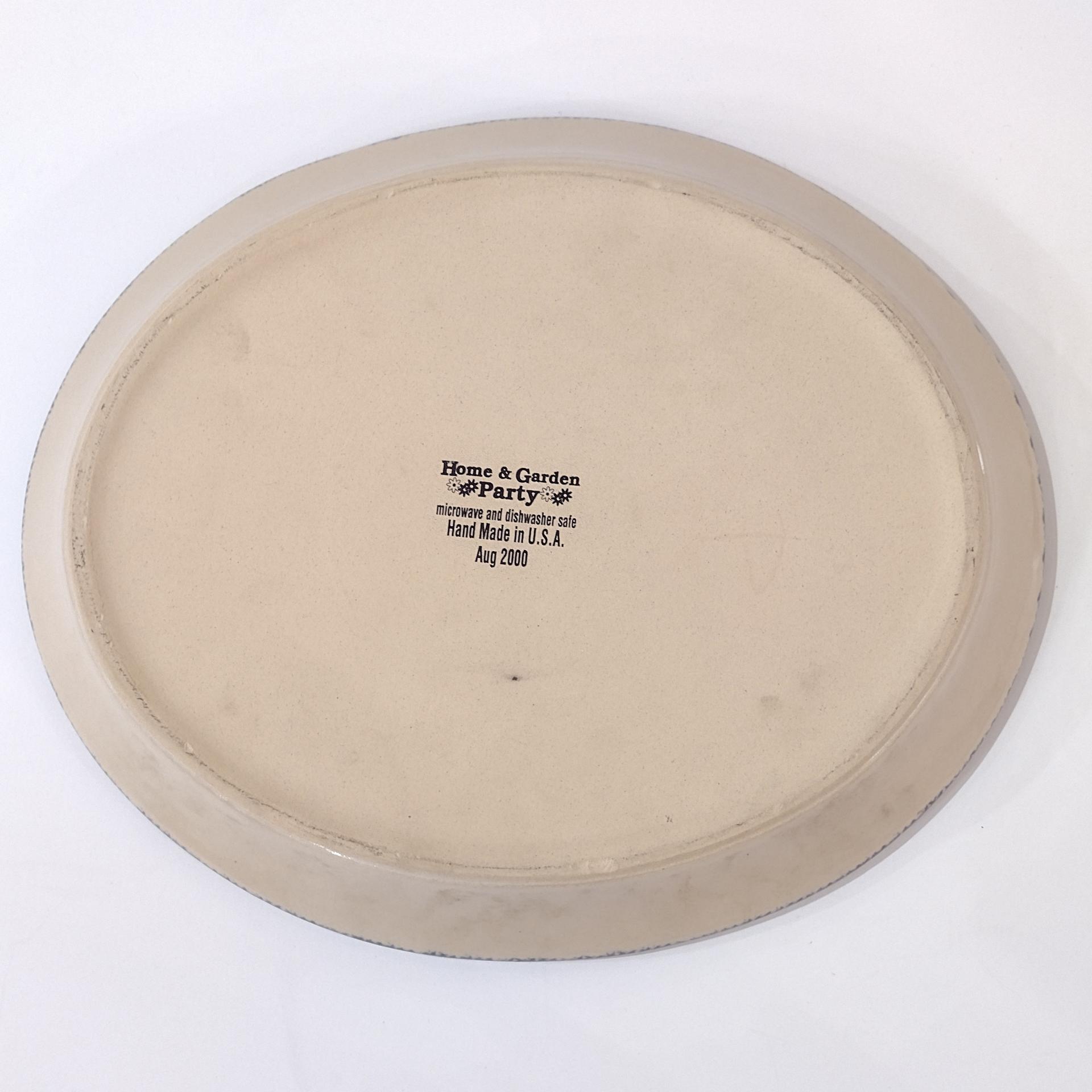 Vintage Home and Garden Party Birdhouse Series Large Oval Ceramic Serving Platter, Bird Lover Servingware
