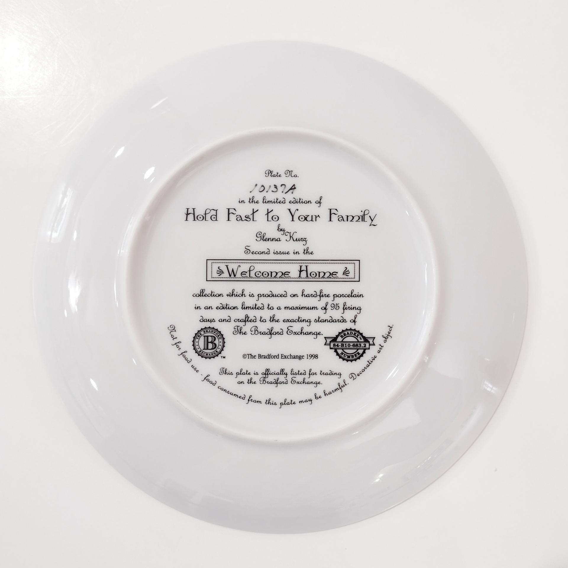 Vintage Bradford Exchange Welcome Home Series Collectible Plates, Set of 3, Hold Fast to Your Family, Cherish Your Family, Rejoice in the Small Things