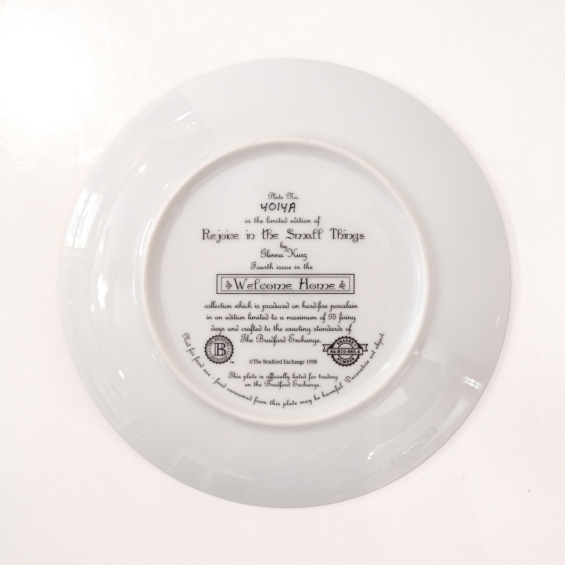 Vintage Bradford Exchange Welcome Home Series Collectible Plates, Set of 3, Hold Fast to Your Family, Cherish Your Family, Rejoice in the Small Things